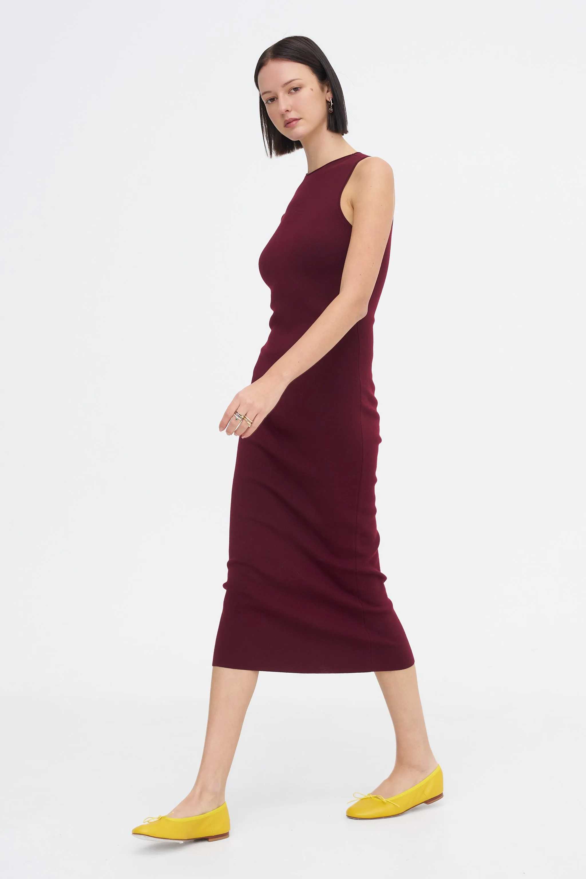 Devin Dress, Wine sold by Kick Pleat product image thumbnail 5
