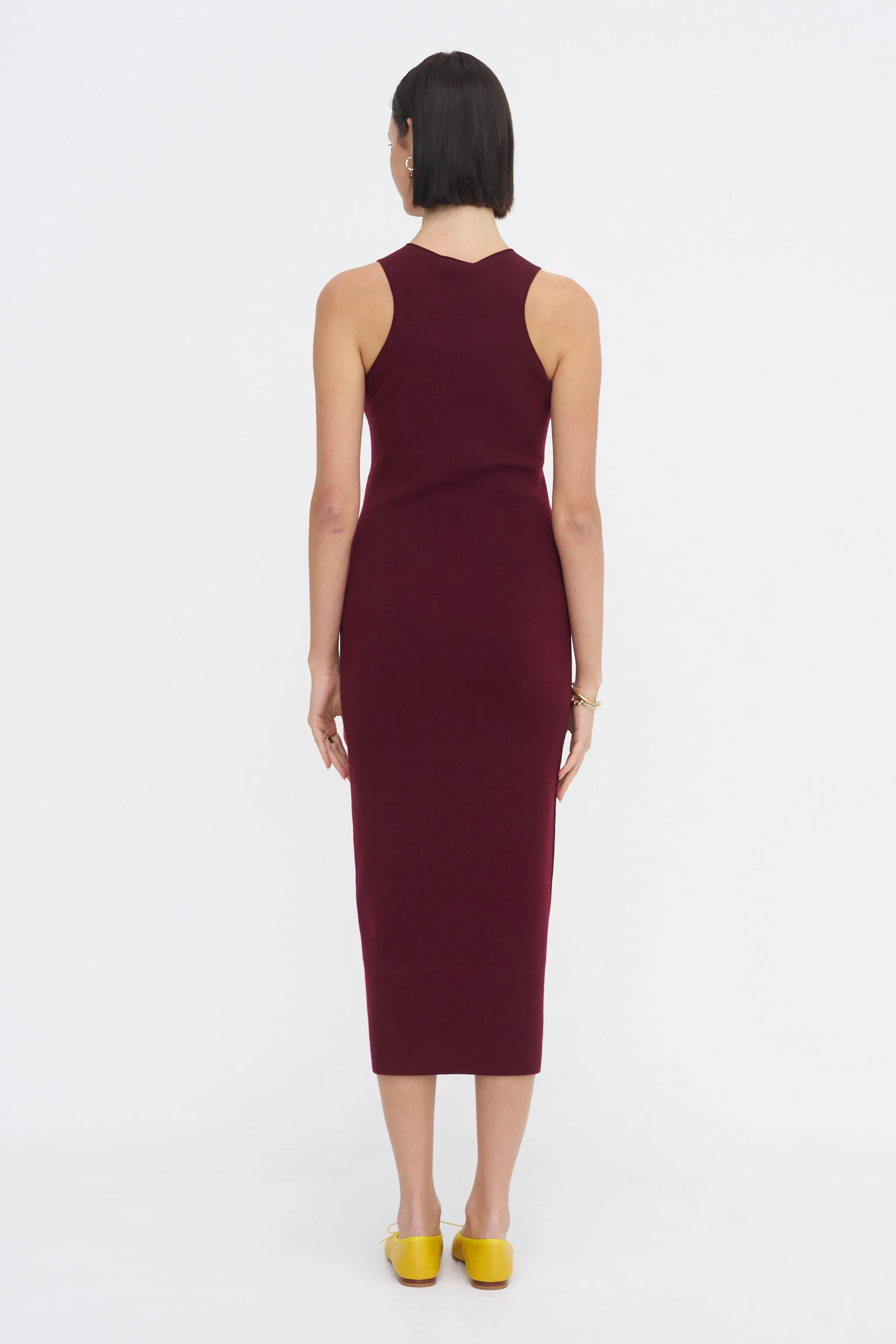Devin Dress, Wine sold by Kick Pleat product image thumbnail 4
