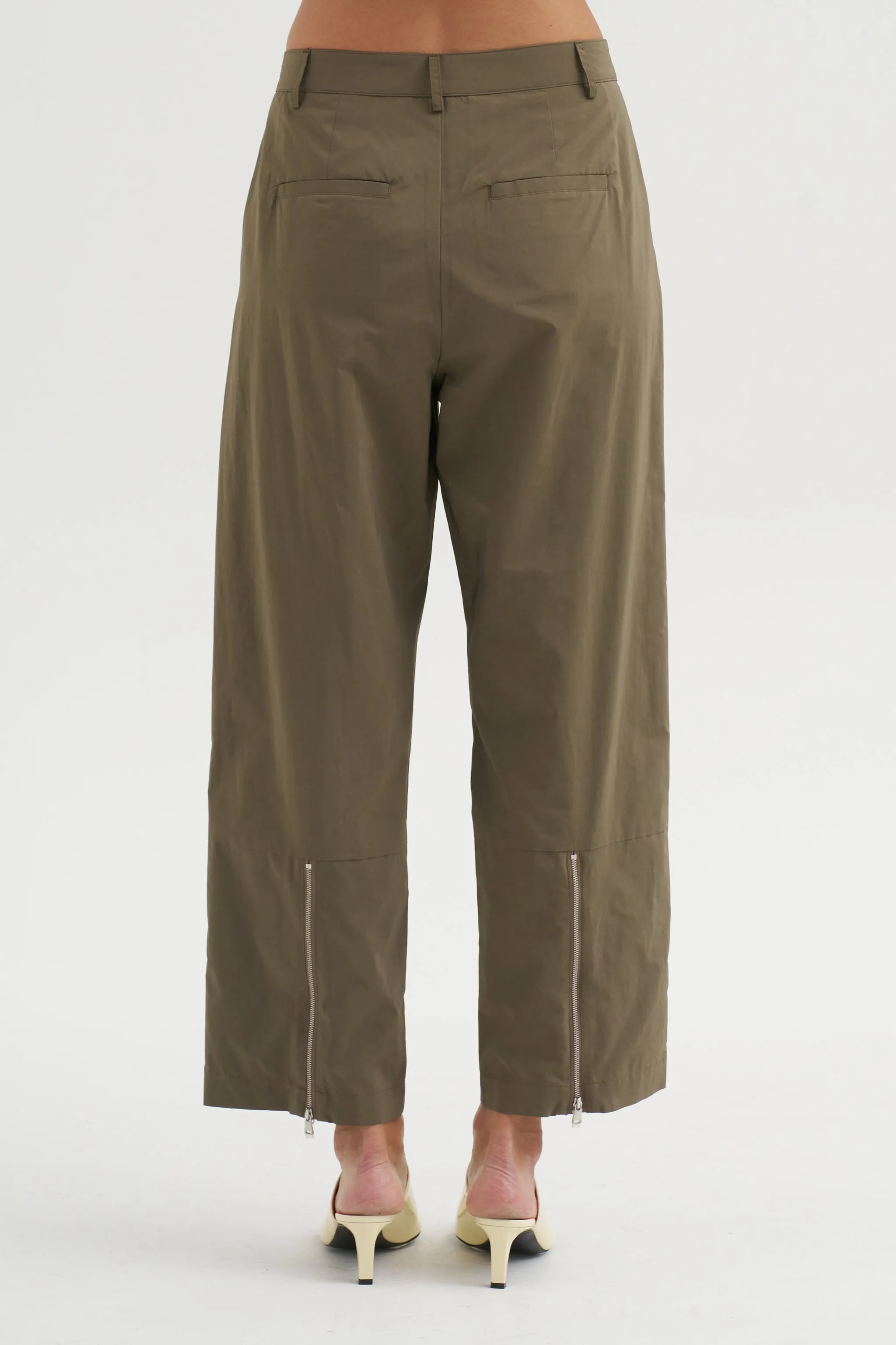 Nylon Zipper Trouser, Dark Taupe sold by Kick Pleat product image thumbnail 4