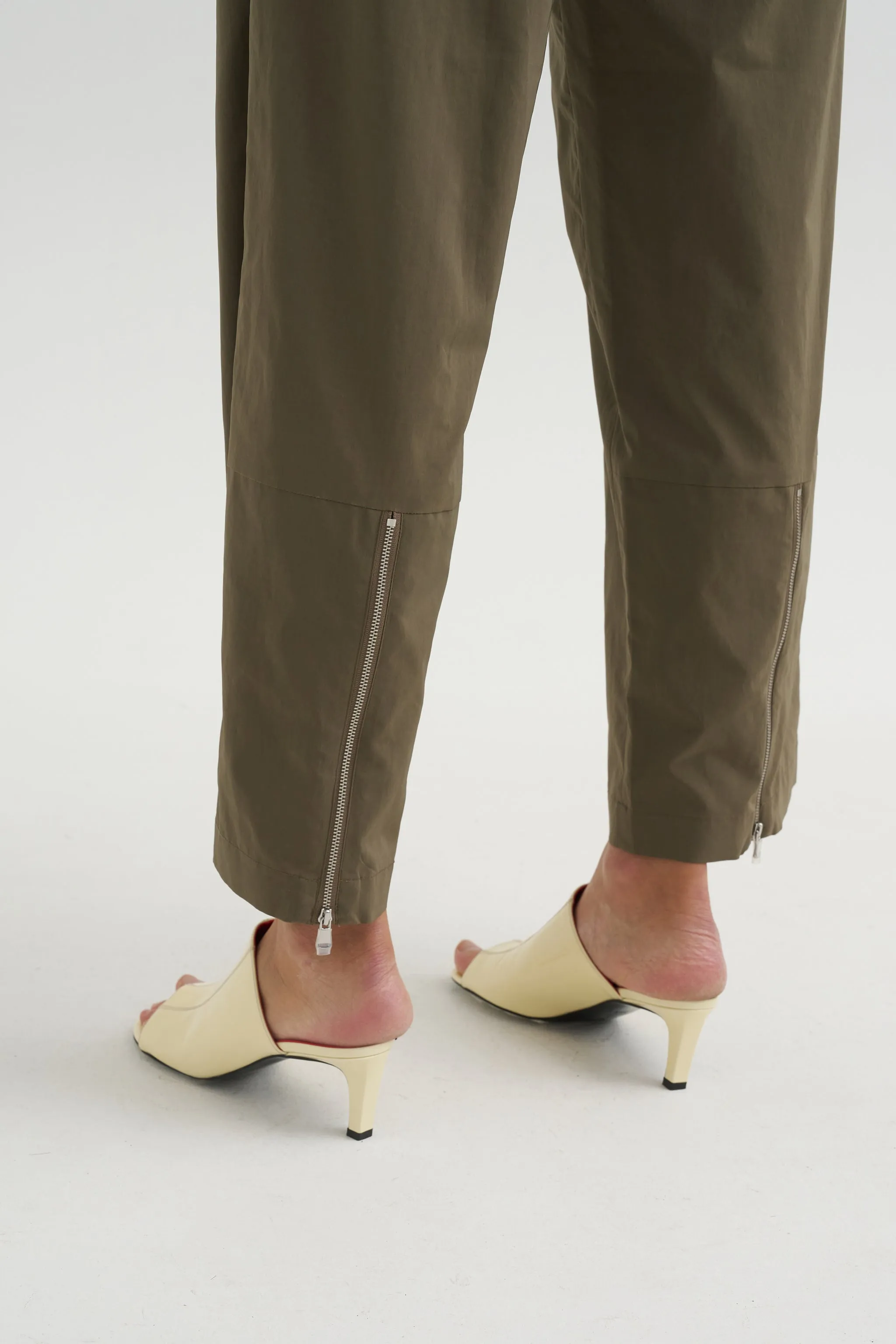 Nylon Zipper Trouser, Dark Taupe sold by Kick Pleat product image thumbnail 5