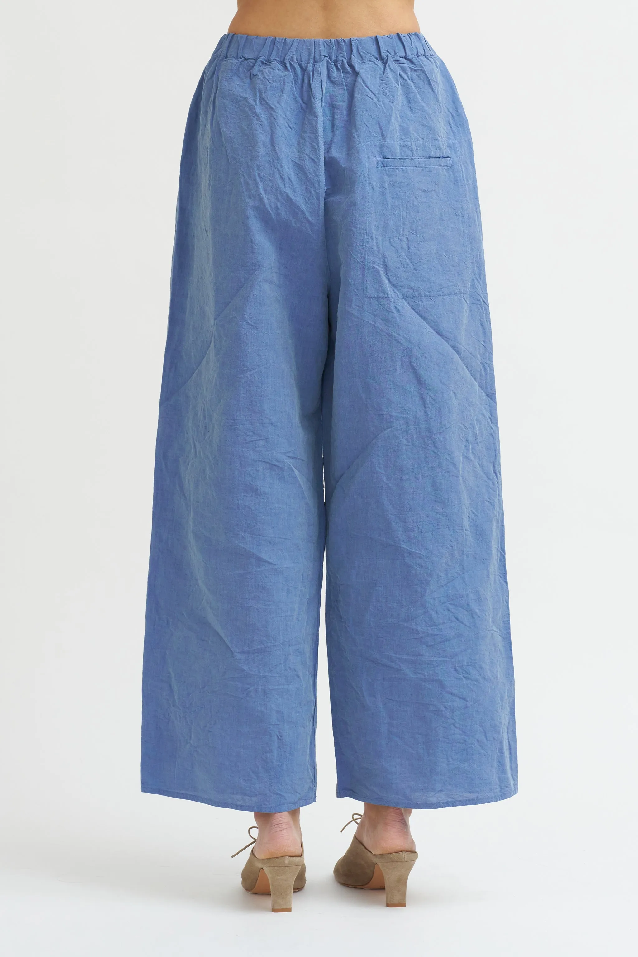 Linen Cotton Pants, Blue Jean sold by Kick Pleat product image thumbnail 4