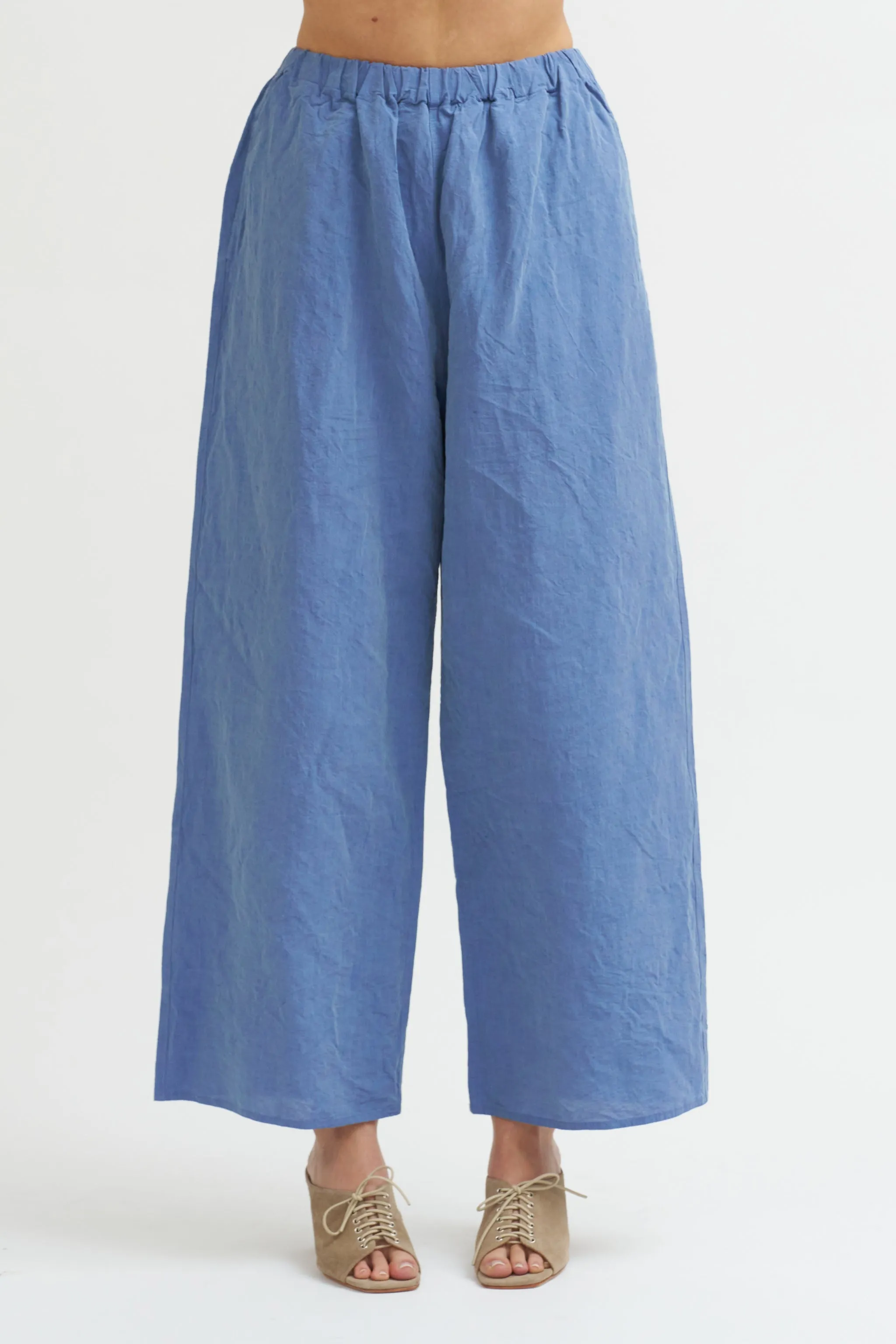 Linen Cotton Pants, Blue Jean sold by Kick Pleat product image thumbnail 2
