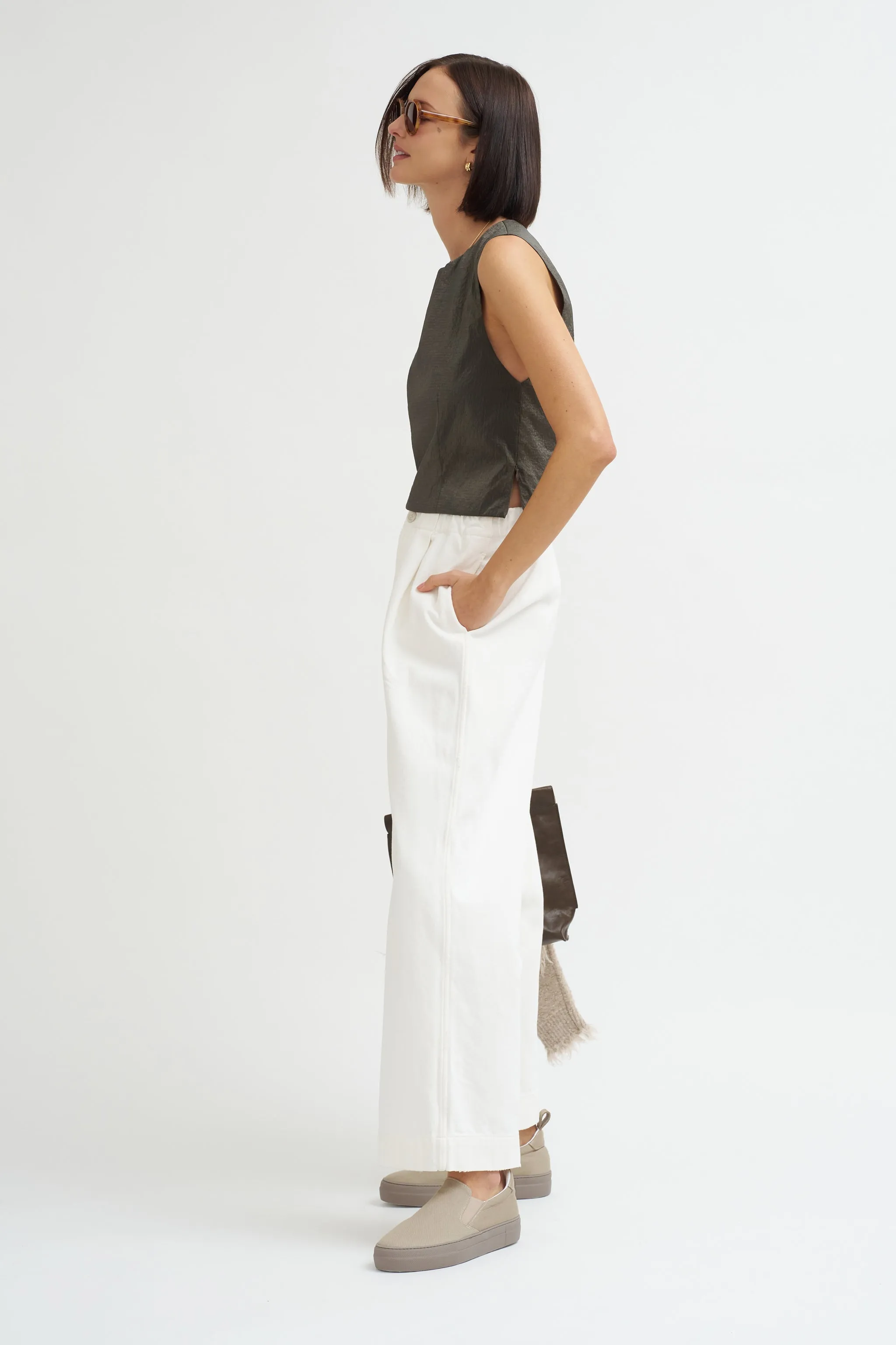 Washed Trouser, White sold by Kick Pleat product image thumbnail 5