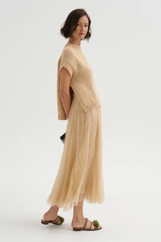 Top Heavy Cotton Knit, Champagne made by Kick Pleat