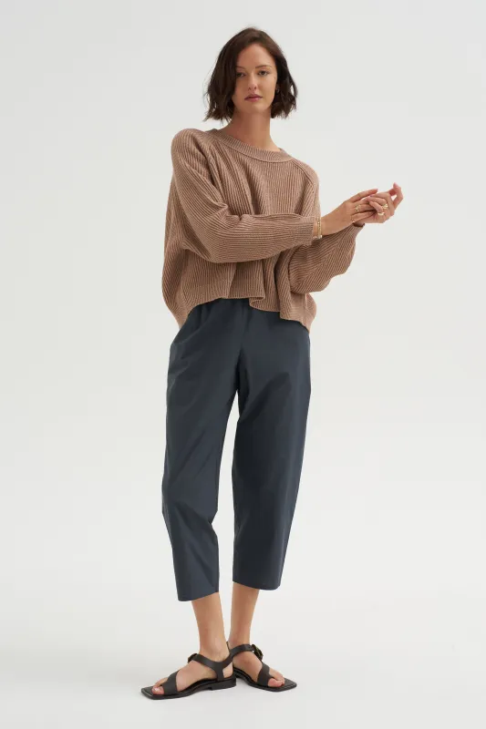 Crew Neck Ribbed Raglan Sweater sold by Kick Pleat