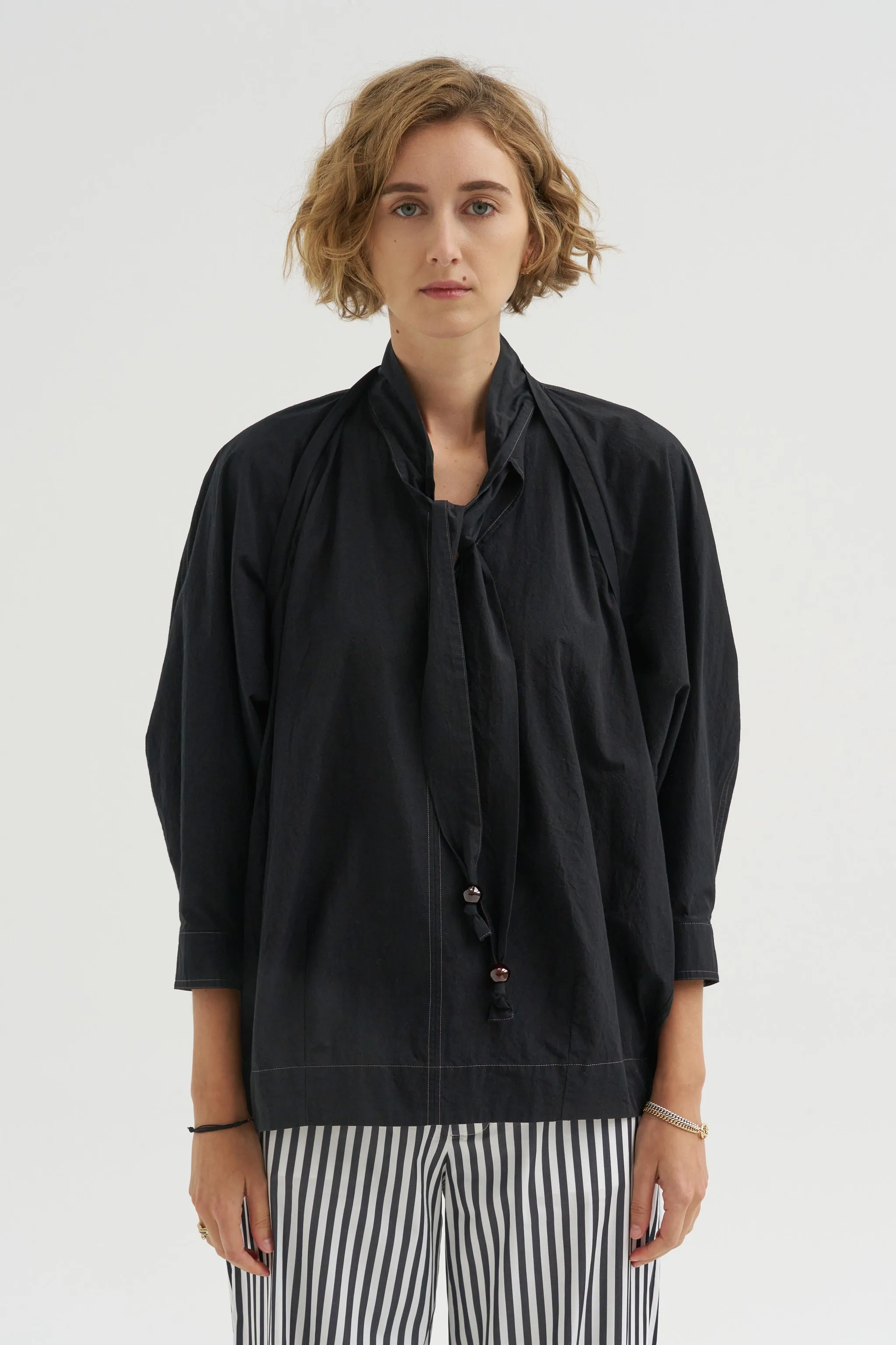 Blouse With Scarf, Black sold by Kick Pleat product image thumbnail 2