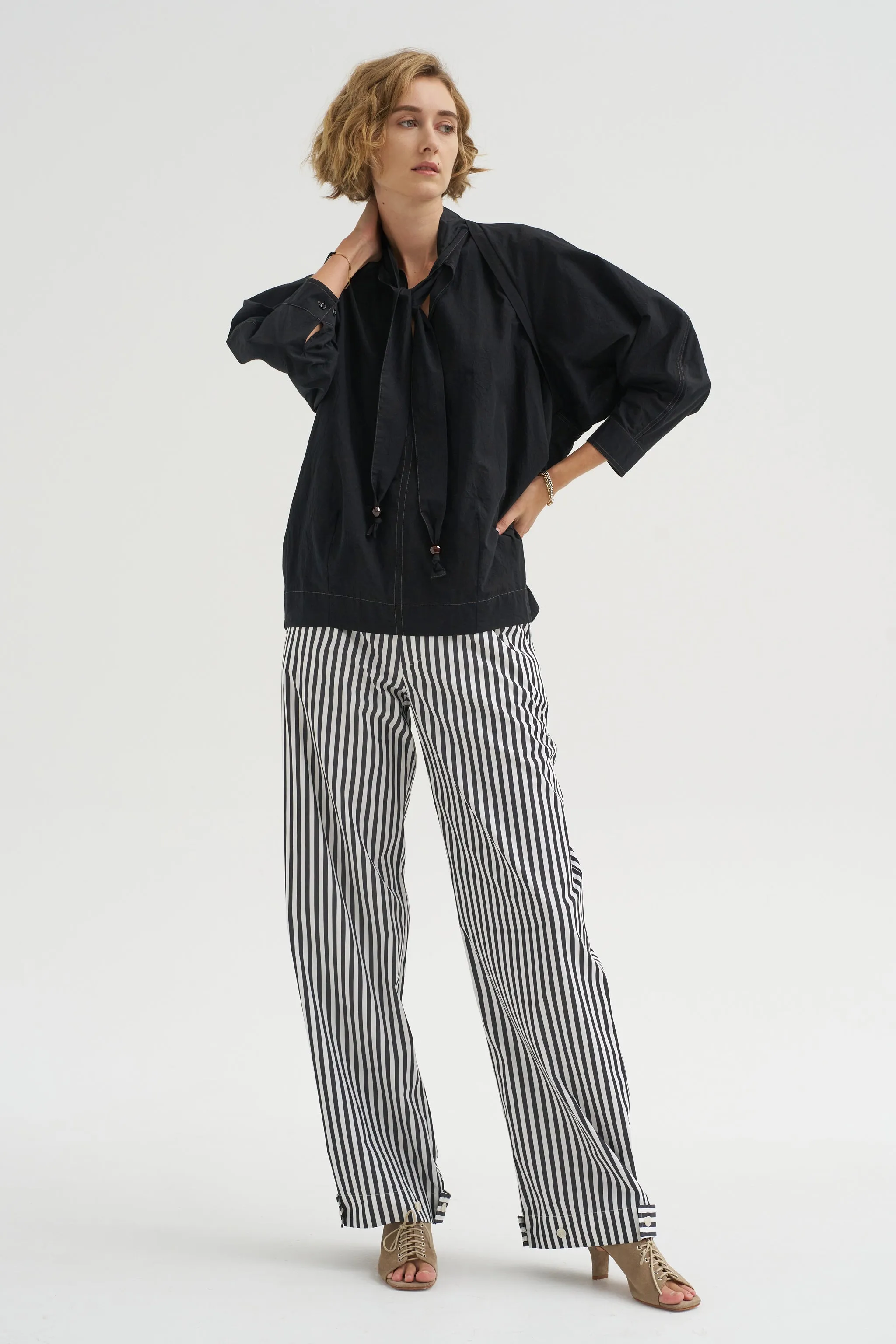 Blouse With Scarf, Black sold by Kick Pleat product image thumbnail 5