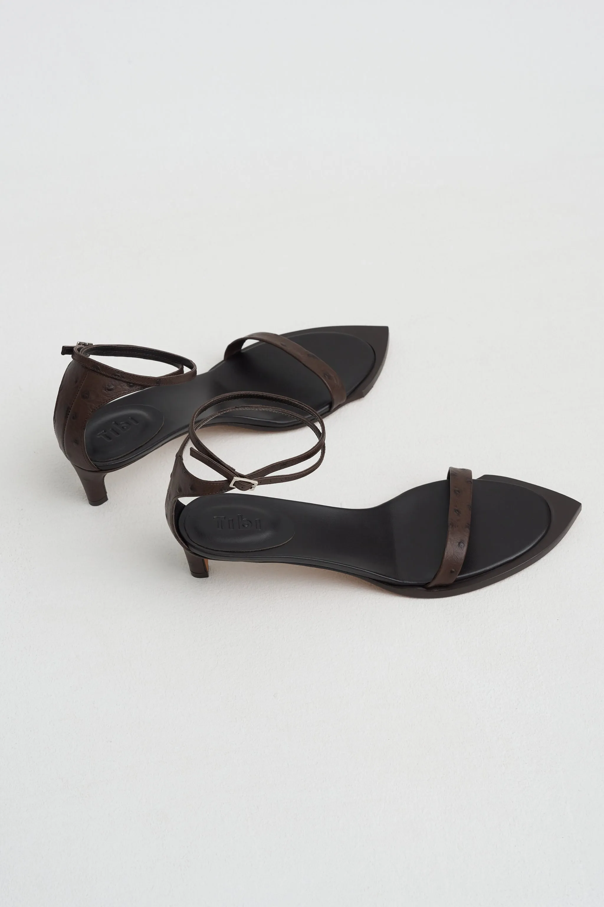 Ostrich Print Ulrich Heel, Dark Brown sold by Kick Pleat product image thumbnail 4