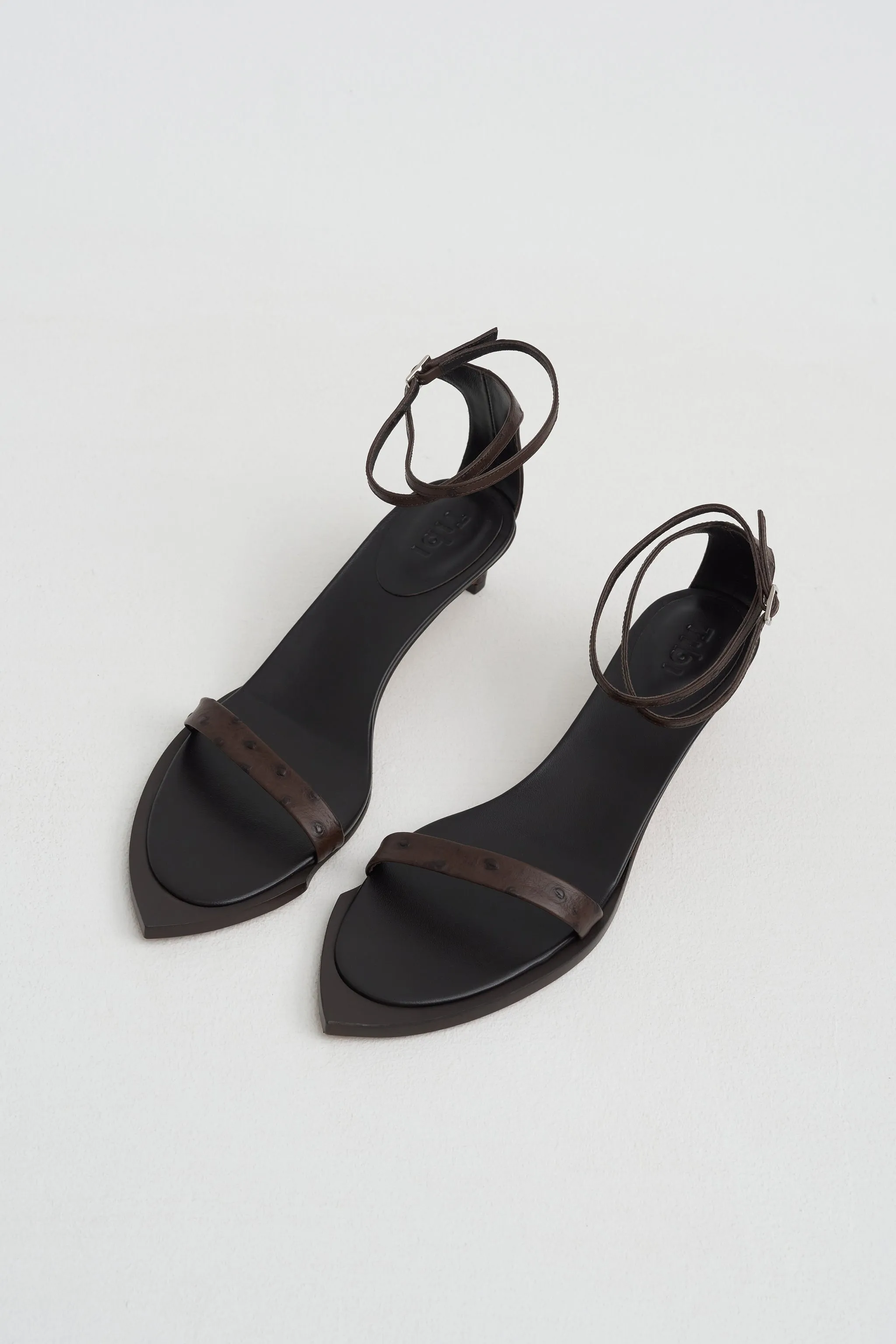 Ostrich Print Ulrich Heel, Dark Brown sold by Kick Pleat product image thumbnail 3