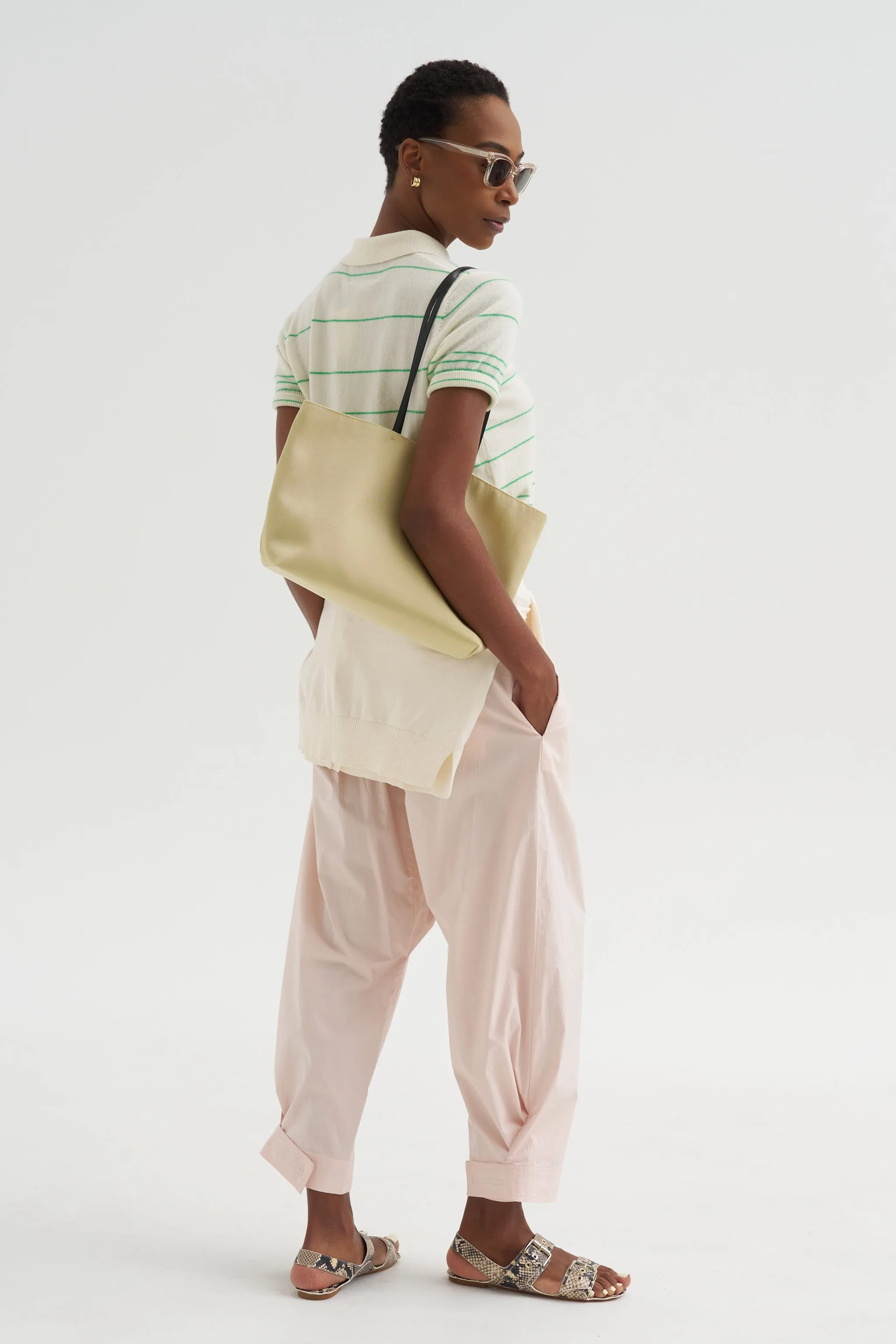 Drew - Stripe Cashmere Polo, Ivory & Verdant sold by Kick Pleat product image thumbnail 2
