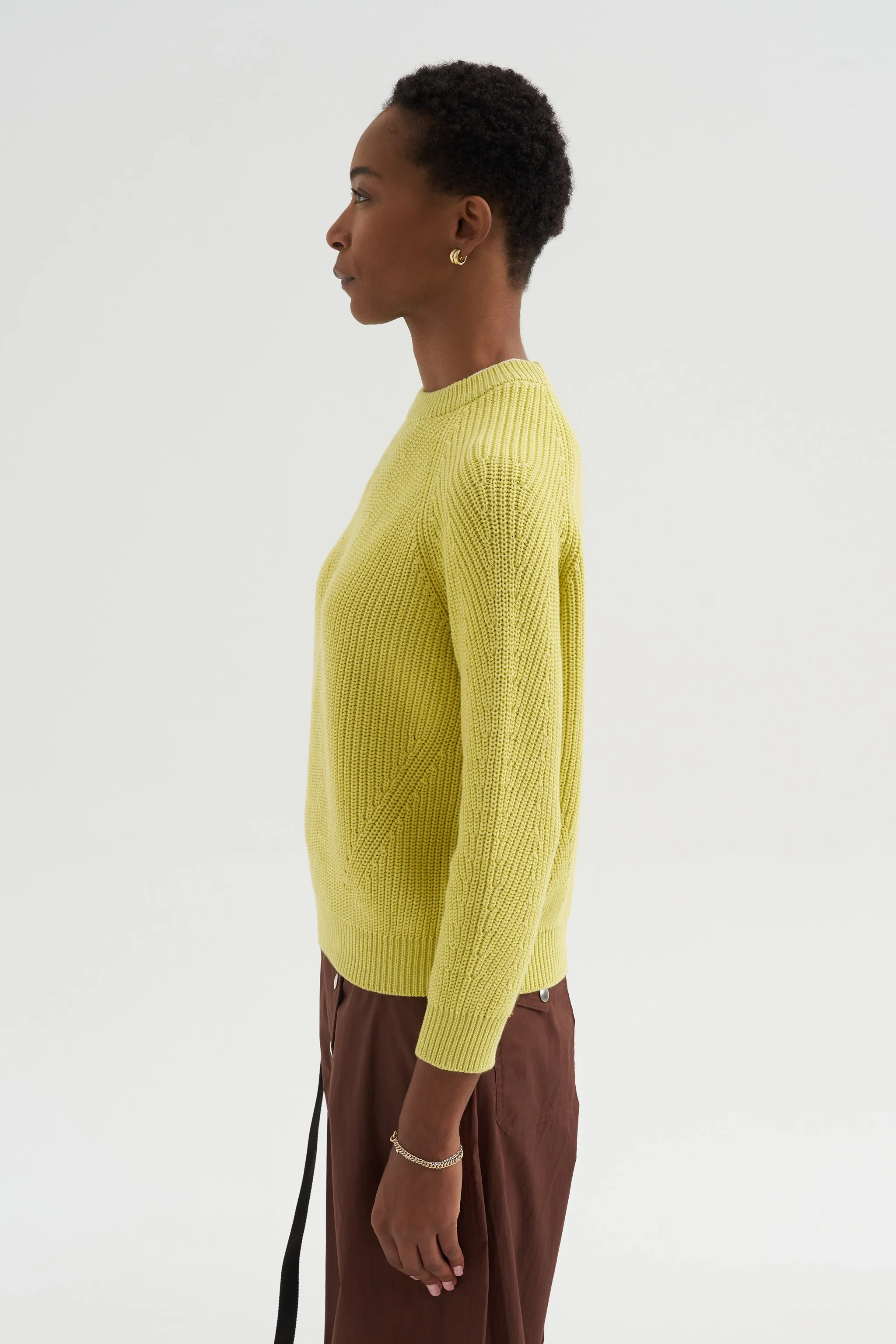 Chelsea - Solid Cotton Sweater, Citron sold by Kick Pleat product image thumbnail 3