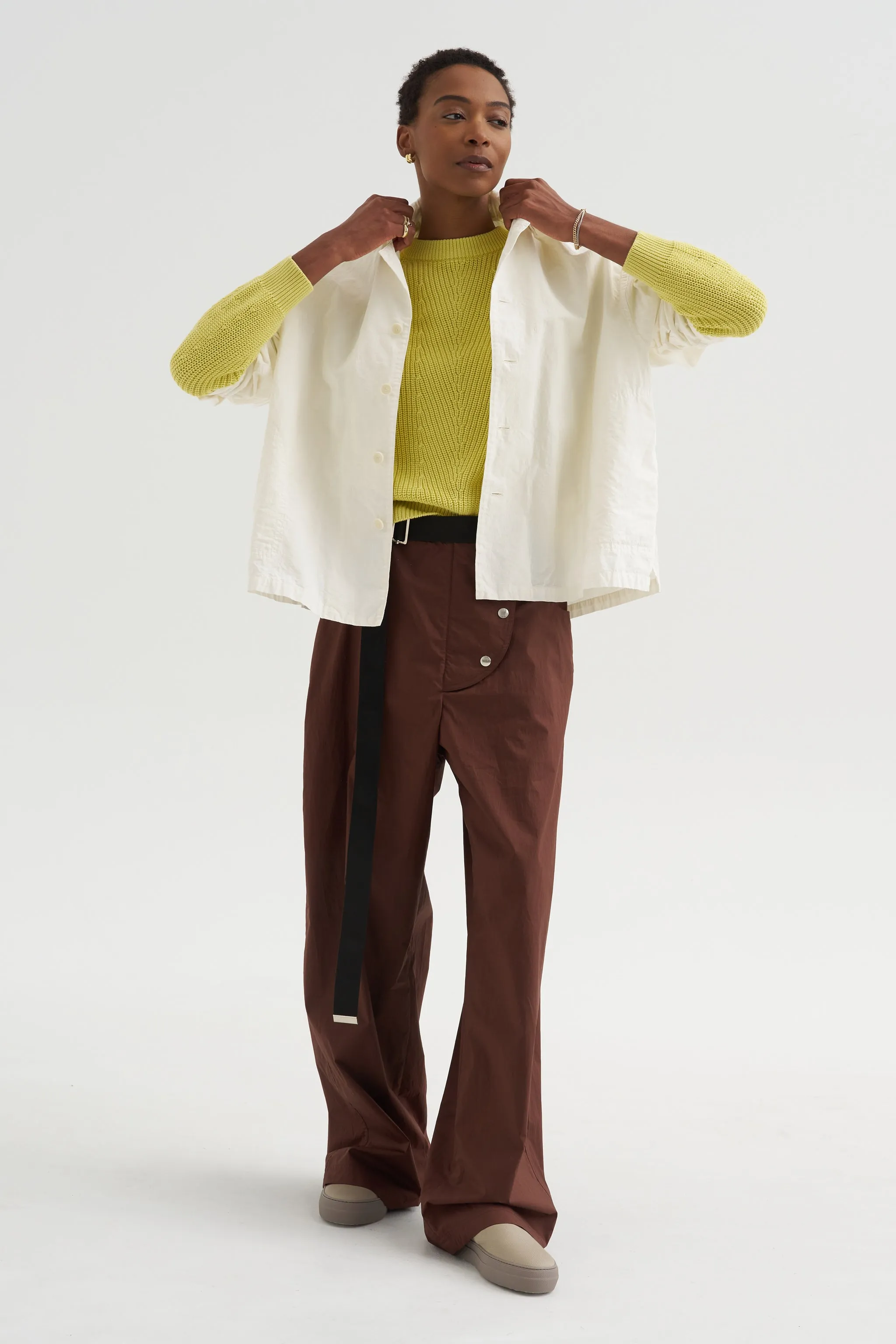 Chelsea - Solid Cotton Sweater, Citron sold by Kick Pleat