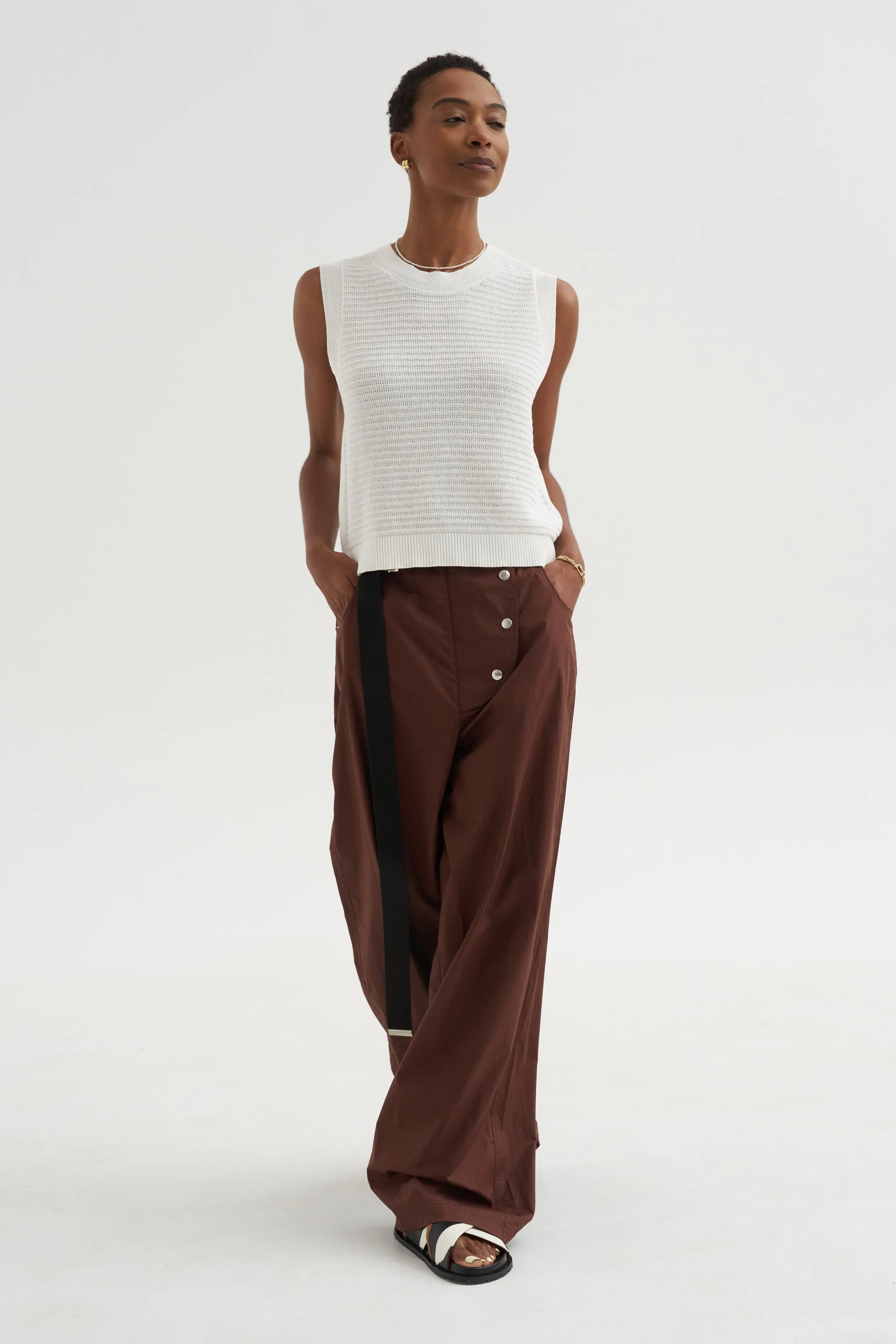 Andrea - Pointelle Top, White sold by Kick Pleat product image thumbnail 2