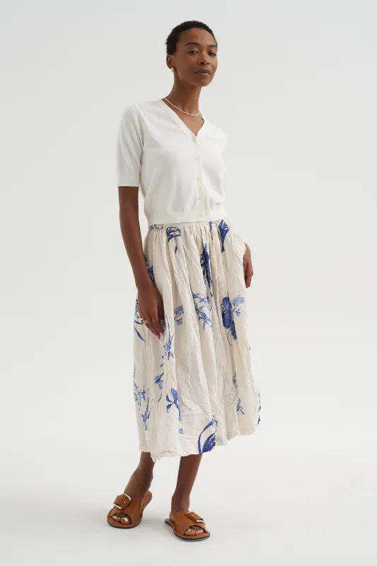 Tate - Fine Cotton Stretch Cardigan, Off White made by DEMYLEE