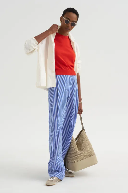 Greta - Fine Cotton Stretch Top, Poppy made by DEMYLEE