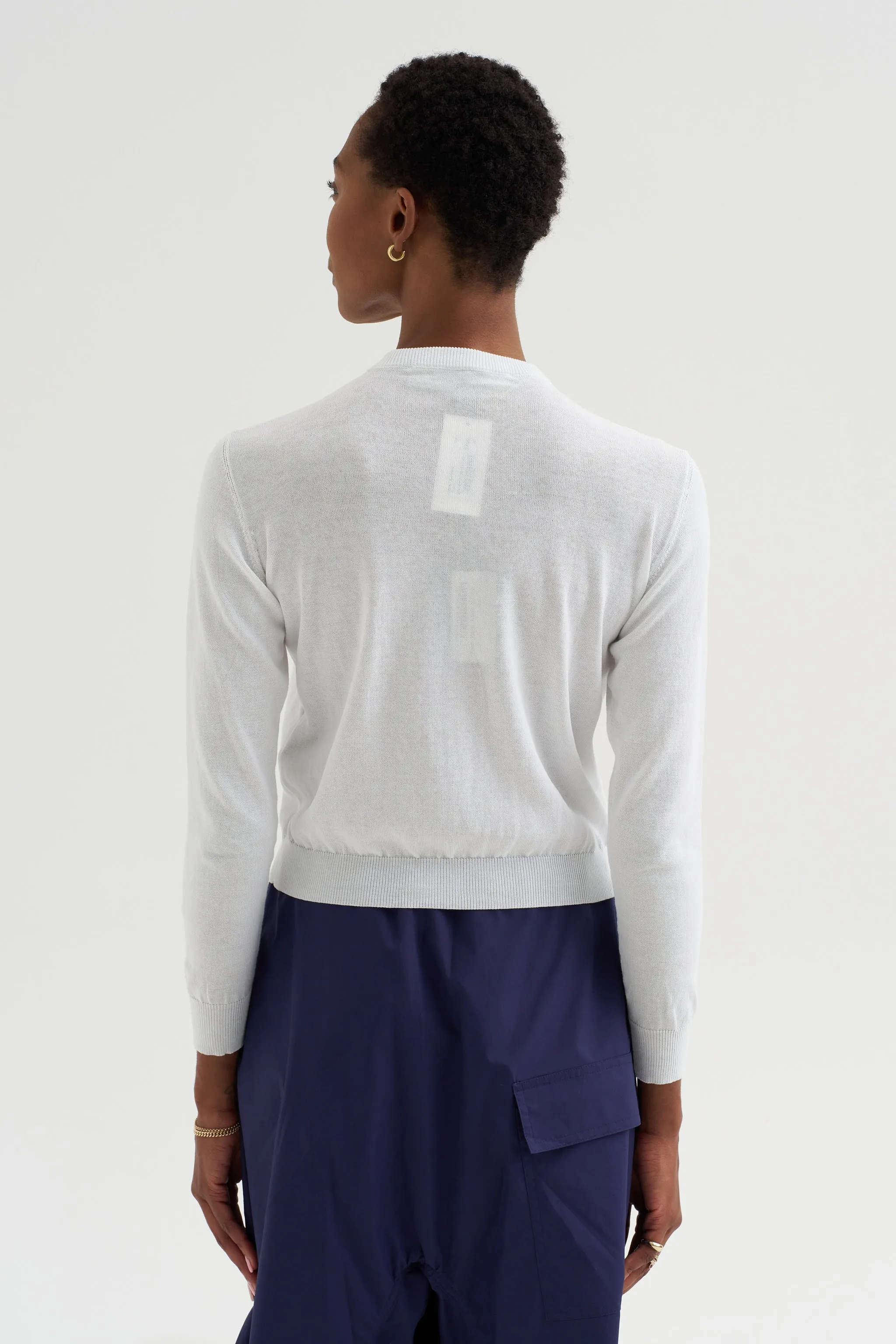 Sporty Tricot Sweater, White sold by Kick Pleat product image thumbnail 5