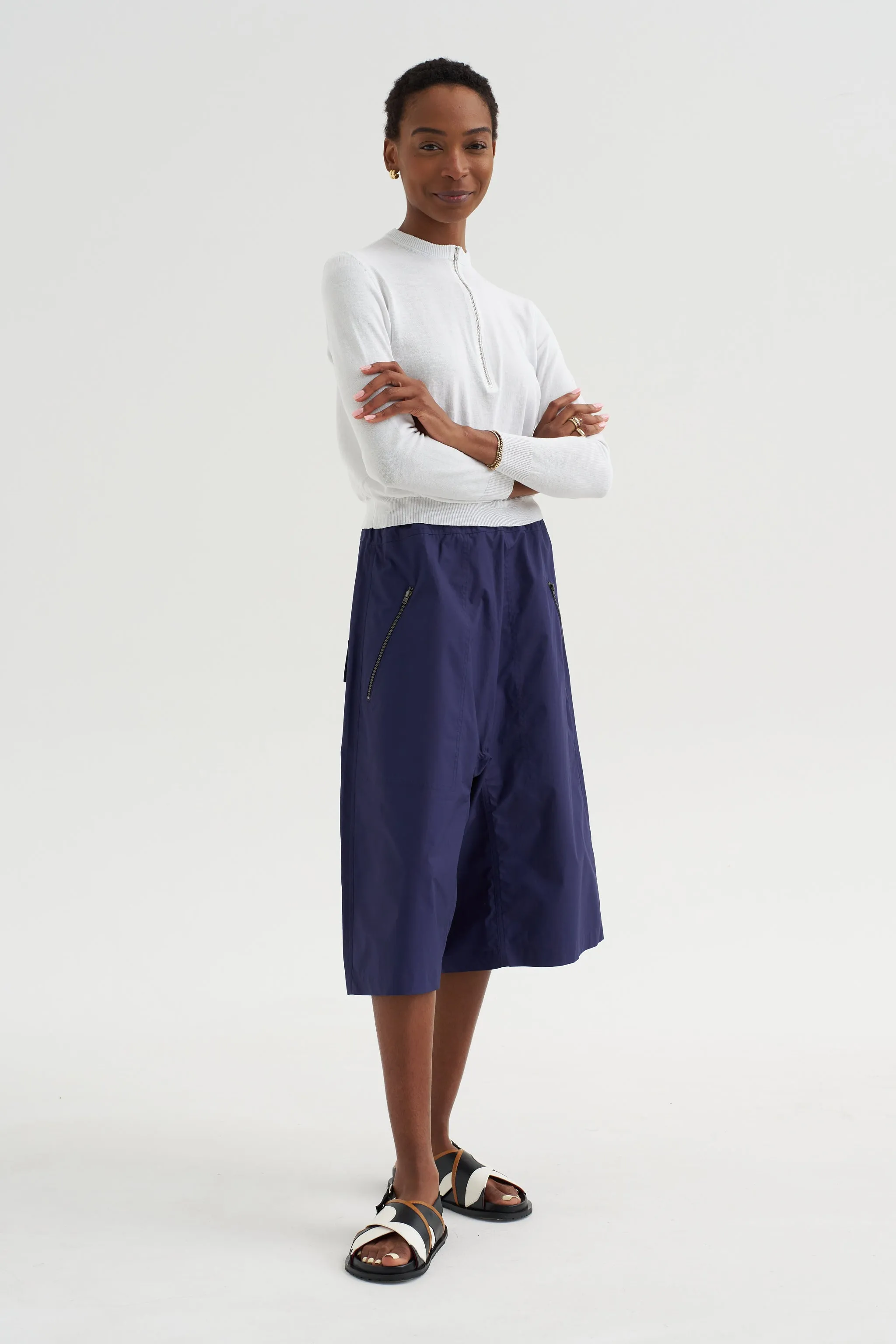 Sporty Tricot Sweater, White sold by Kick Pleat product image thumbnail 2
