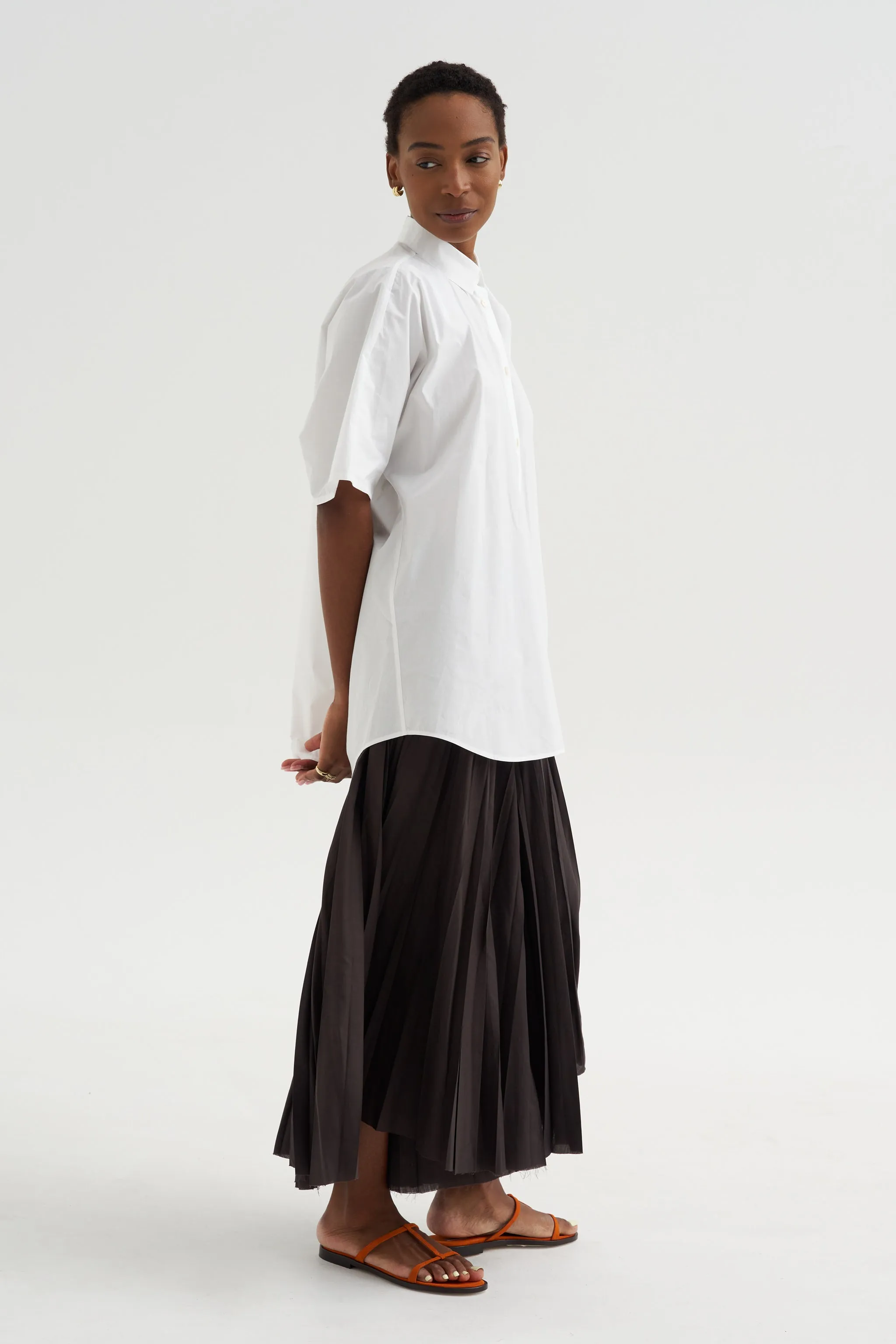 Wide Back Shirt, White sold by Kick Pleat product image thumbnail 5