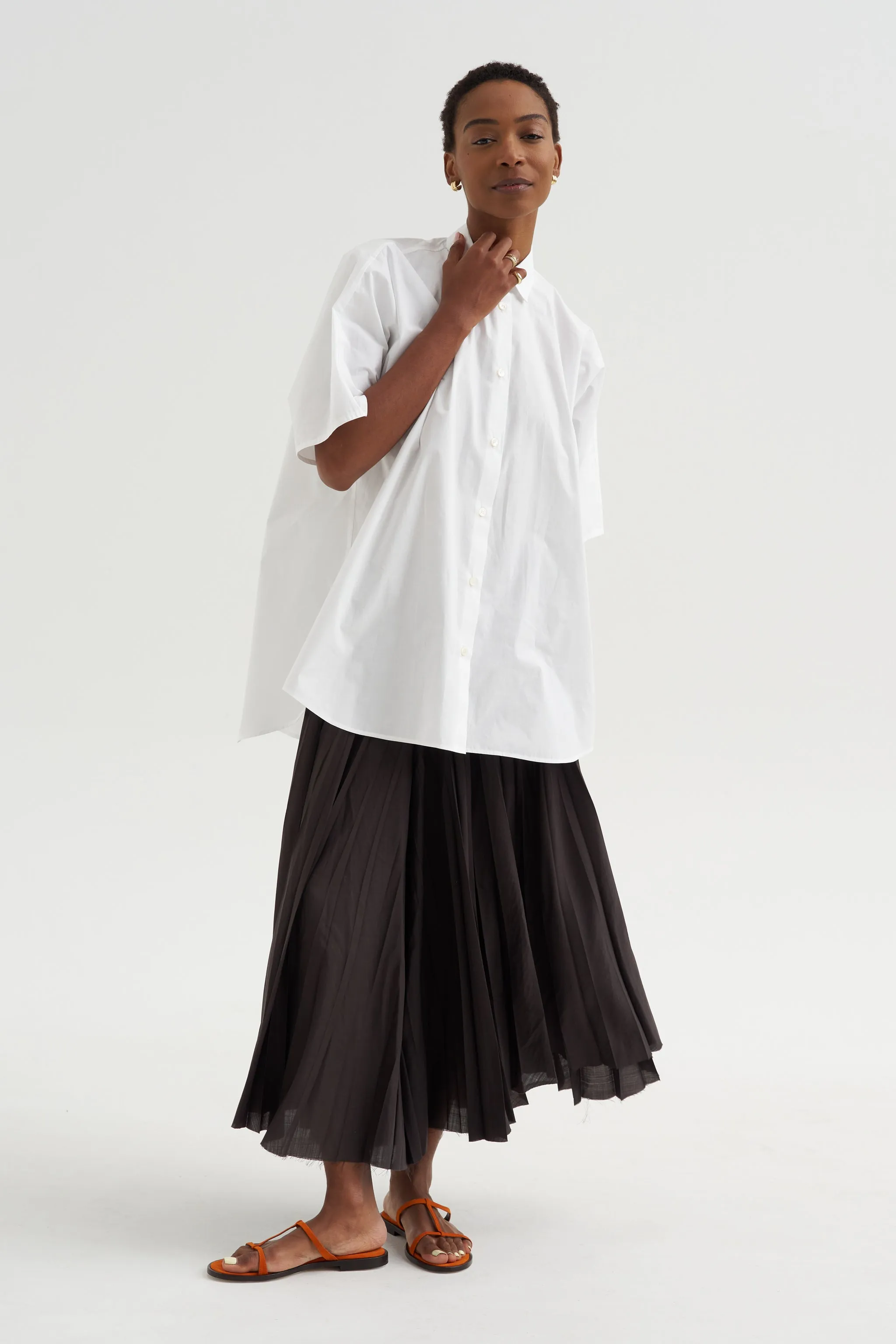 Wide Back Shirt, White sold by Kick Pleat