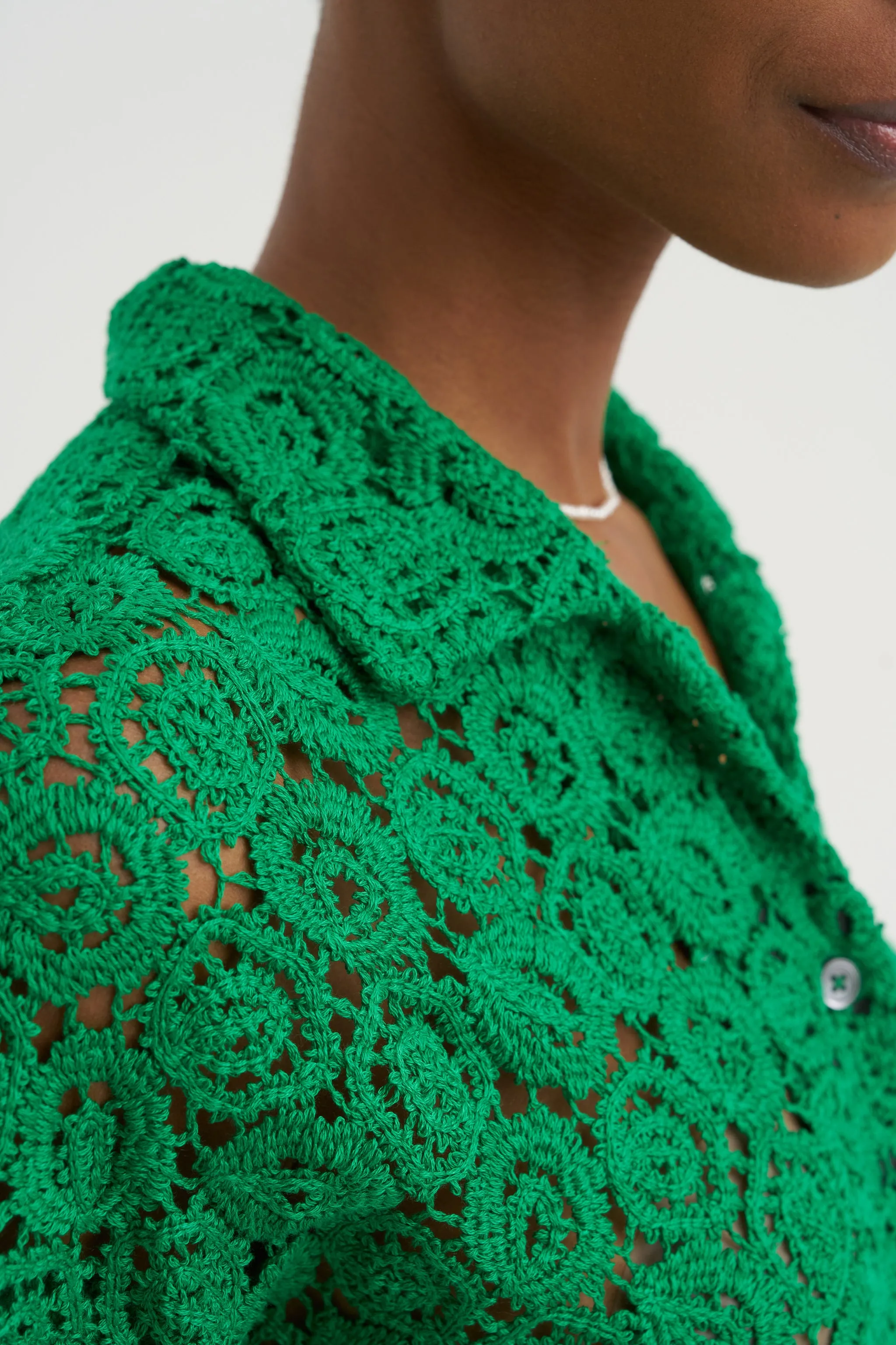 Guipure Lace Shirt, Shamrock sold by Kick Pleat product image thumbnail 5