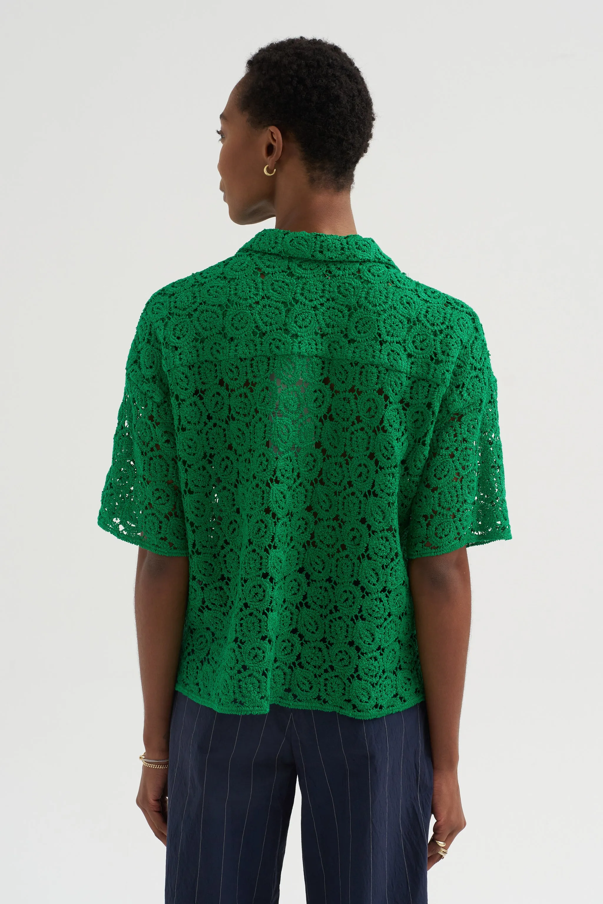 Guipure Lace Shirt, Shamrock sold by Kick Pleat product image thumbnail 4