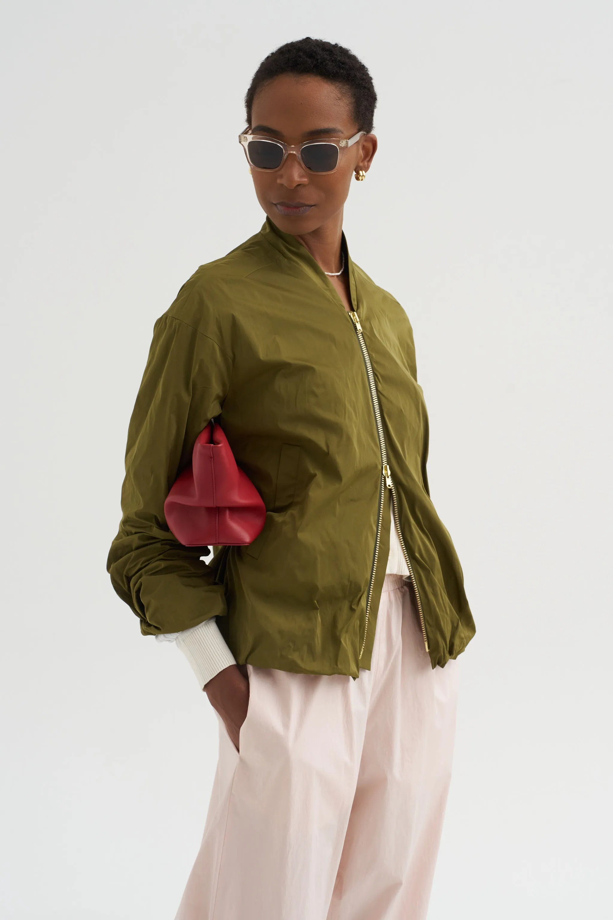 Soft Duchesse Jacket, Goldolive sold by Kick Pleat product image thumbnail 2
