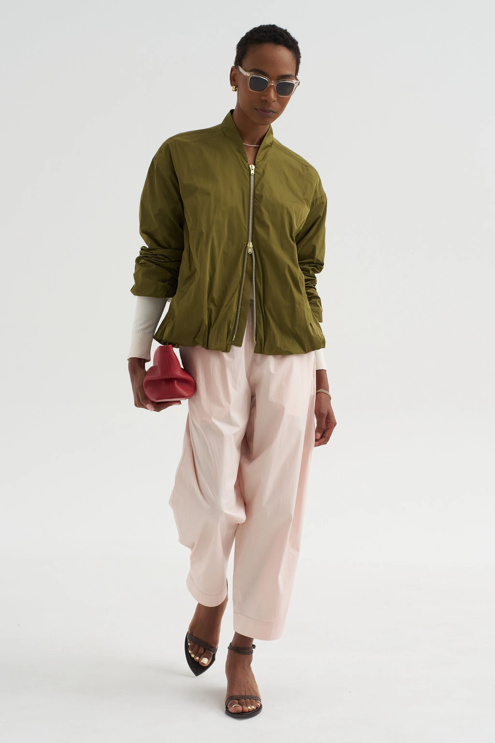 Soft Duchesse Jacket, Goldolive sold by Kick Pleat