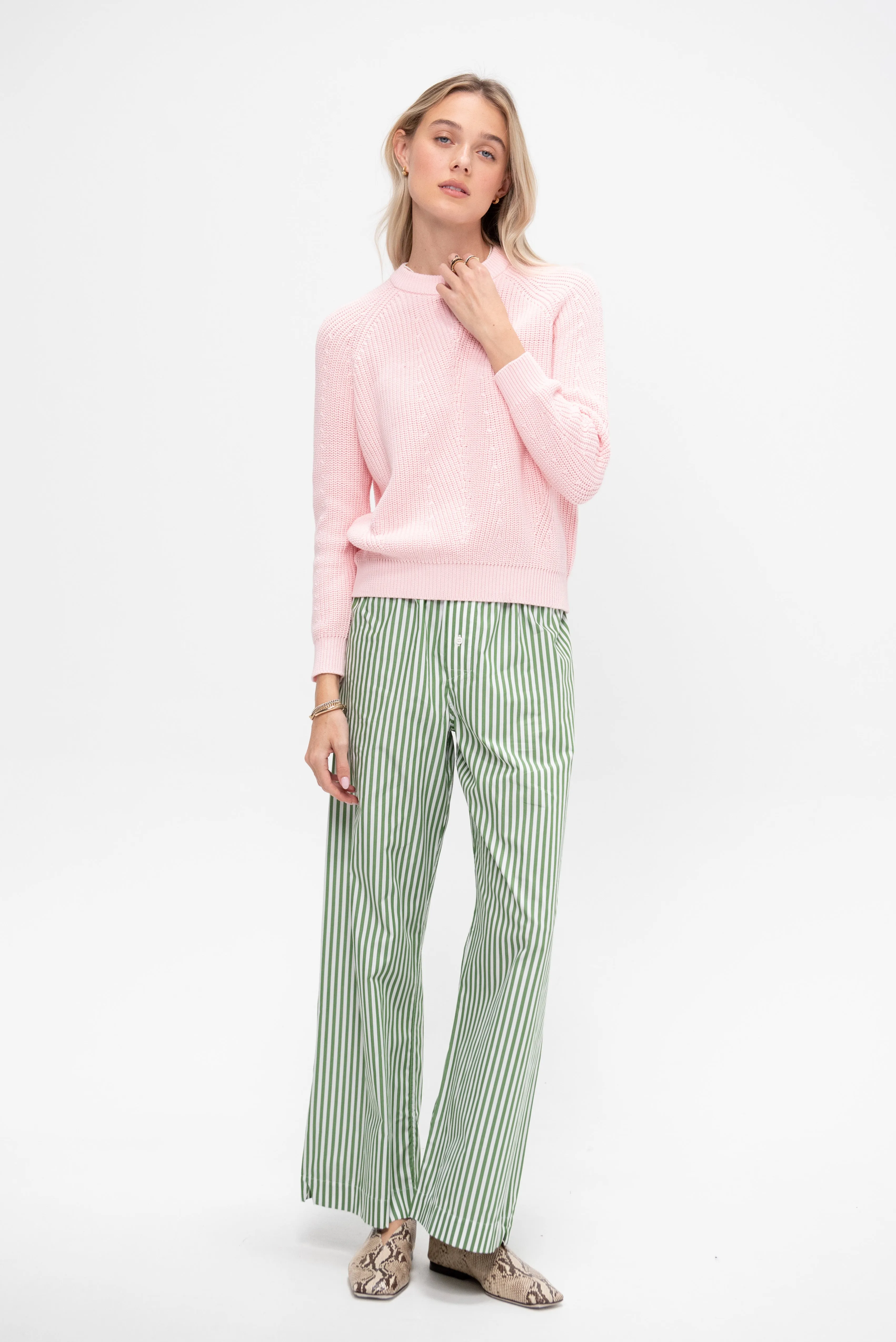 Chelsea Solid Cotton Sweater, Petal sold by Kick Pleat product image thumbnail 2