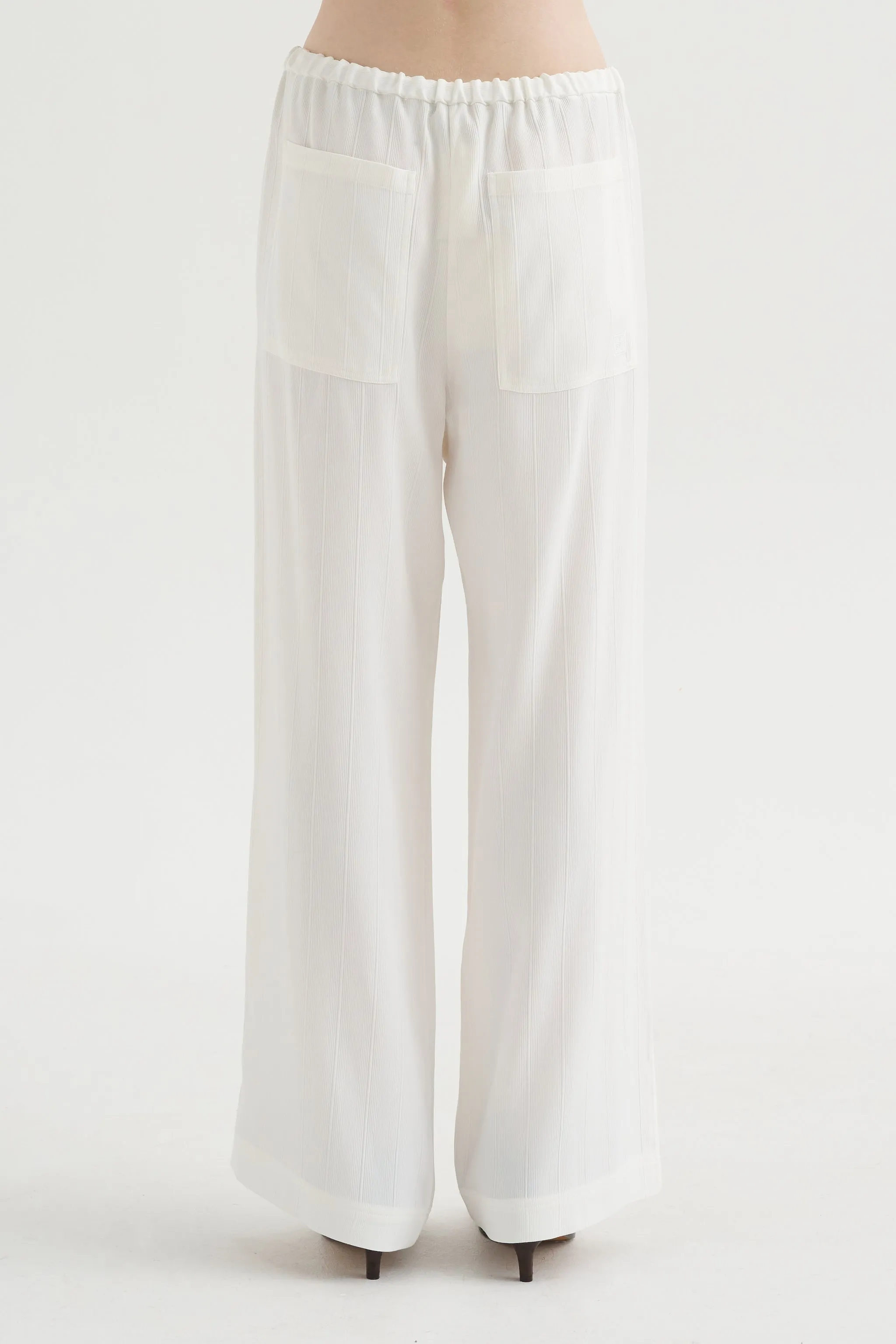Woven Stripe Drawstring Trouser, Meringue sold by Kick Pleat product image thumbnail 4