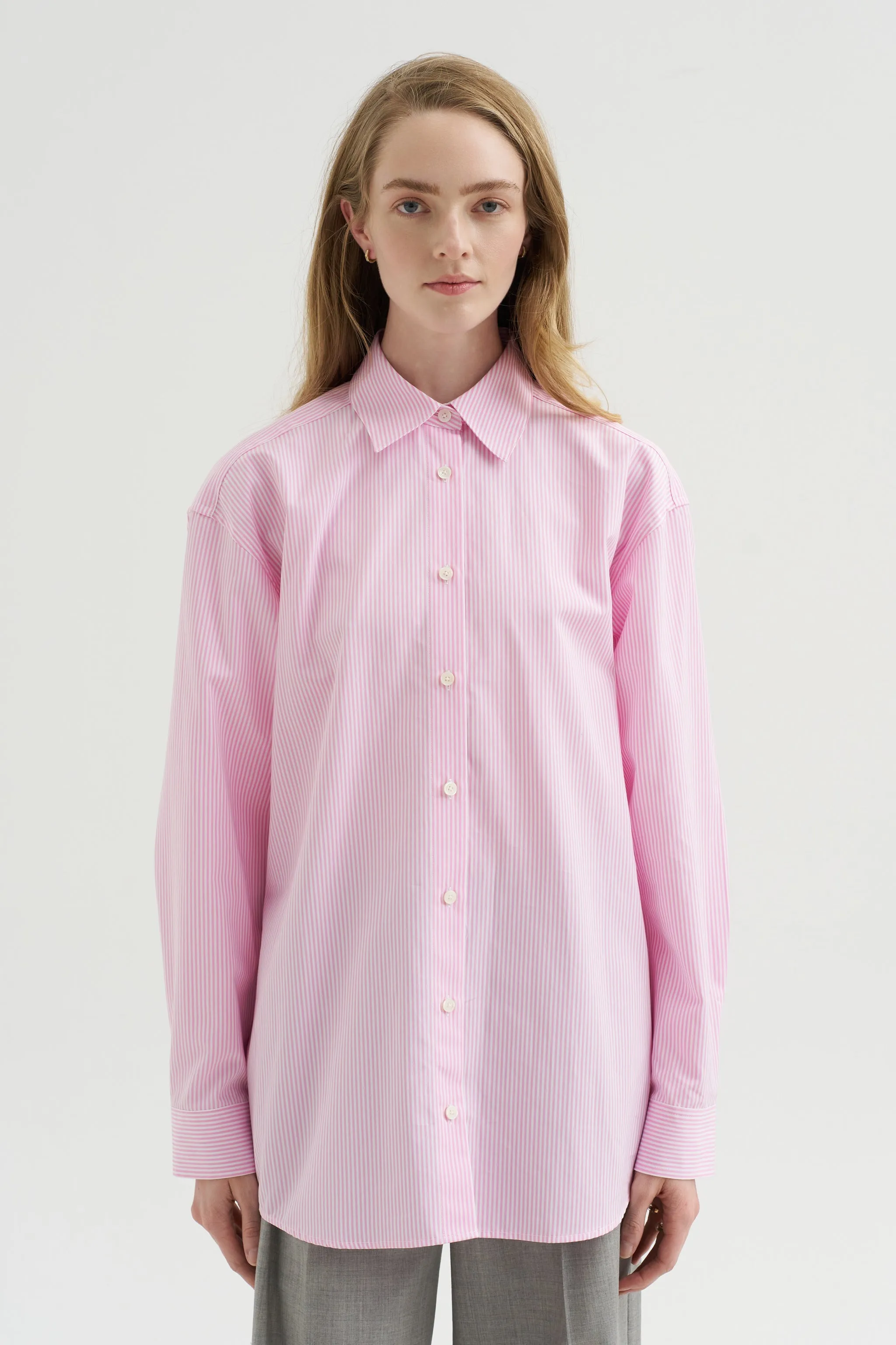 Classic Tumbled Striped Shirt, White-Bloom sold by Kick Pleat product image thumbnail 2