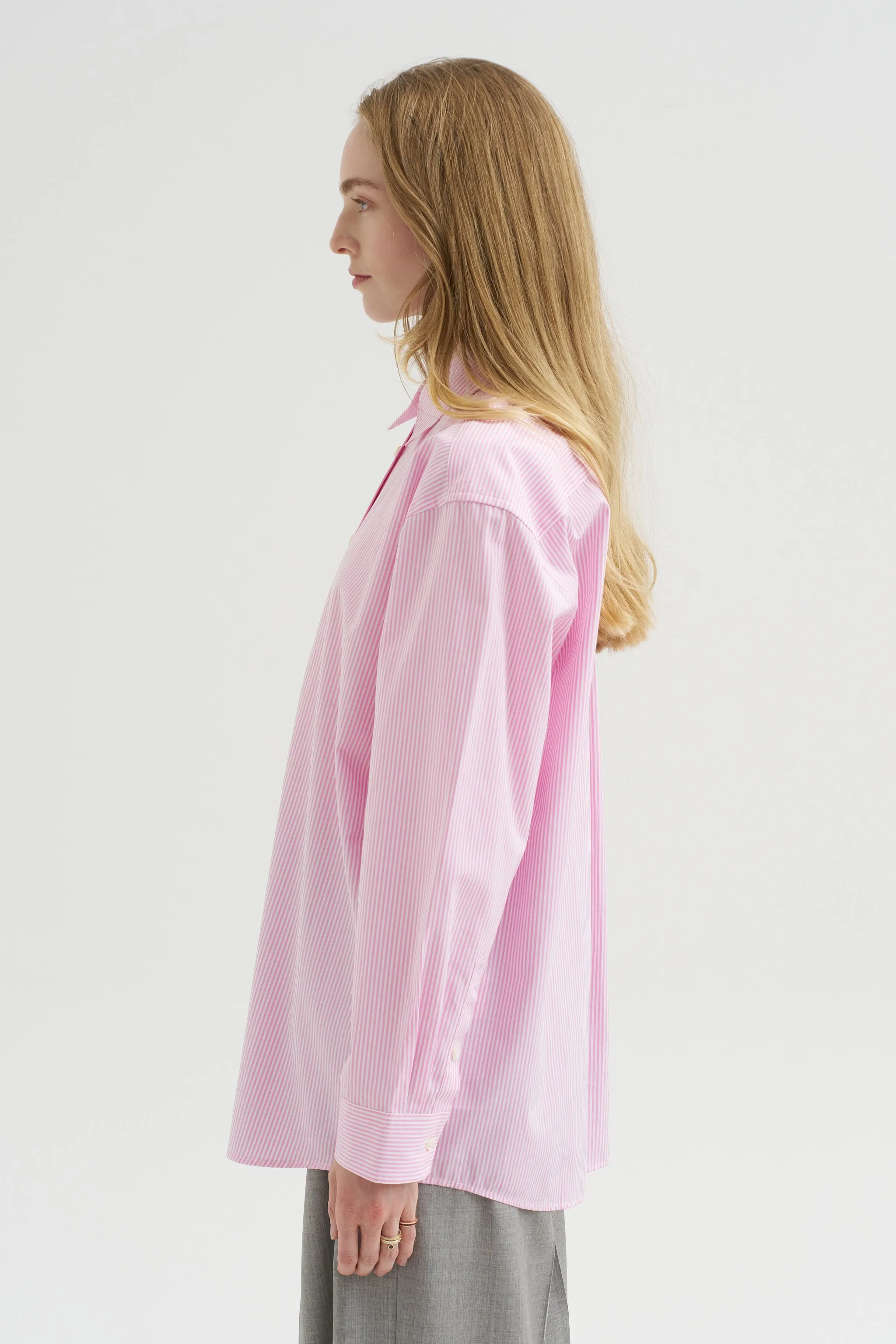 Classic Tumbled Striped Shirt, White-Bloom sold by Kick Pleat product image thumbnail 3