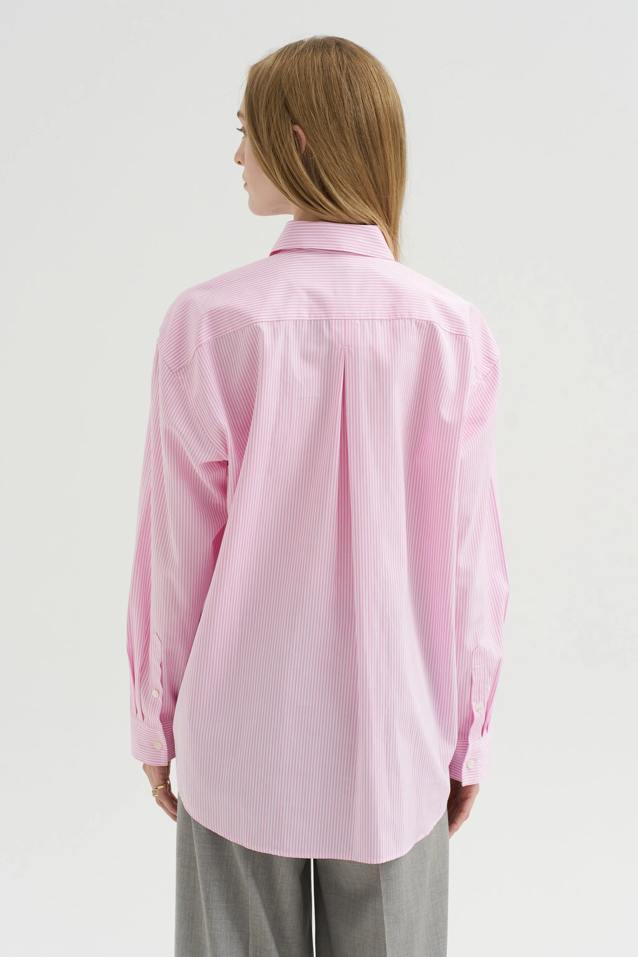 Classic Tumbled Striped Shirt, White-Bloom sold by Kick Pleat product image thumbnail 4