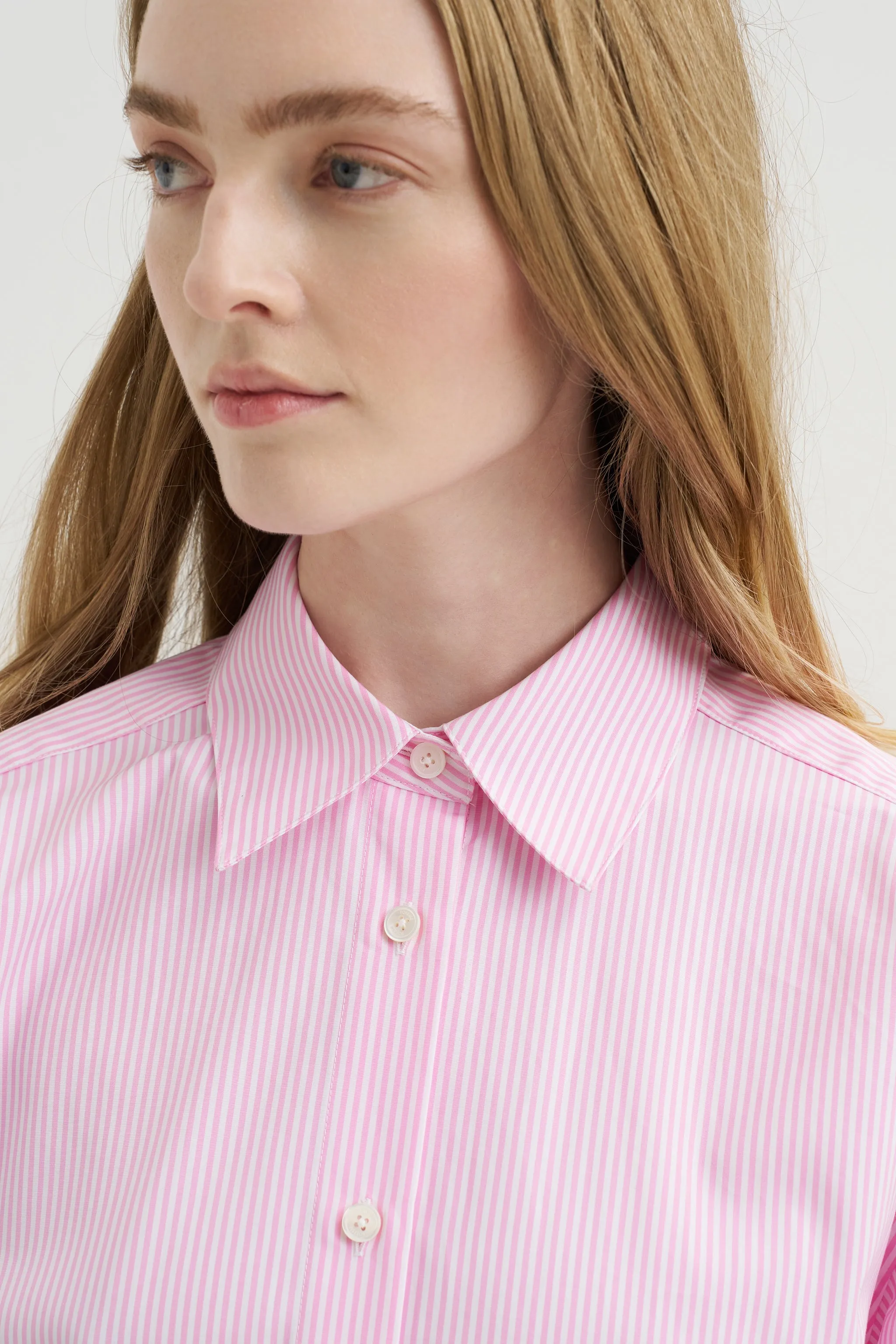 Classic Tumbled Striped Shirt, White-Bloom sold by Kick Pleat product image thumbnail 5