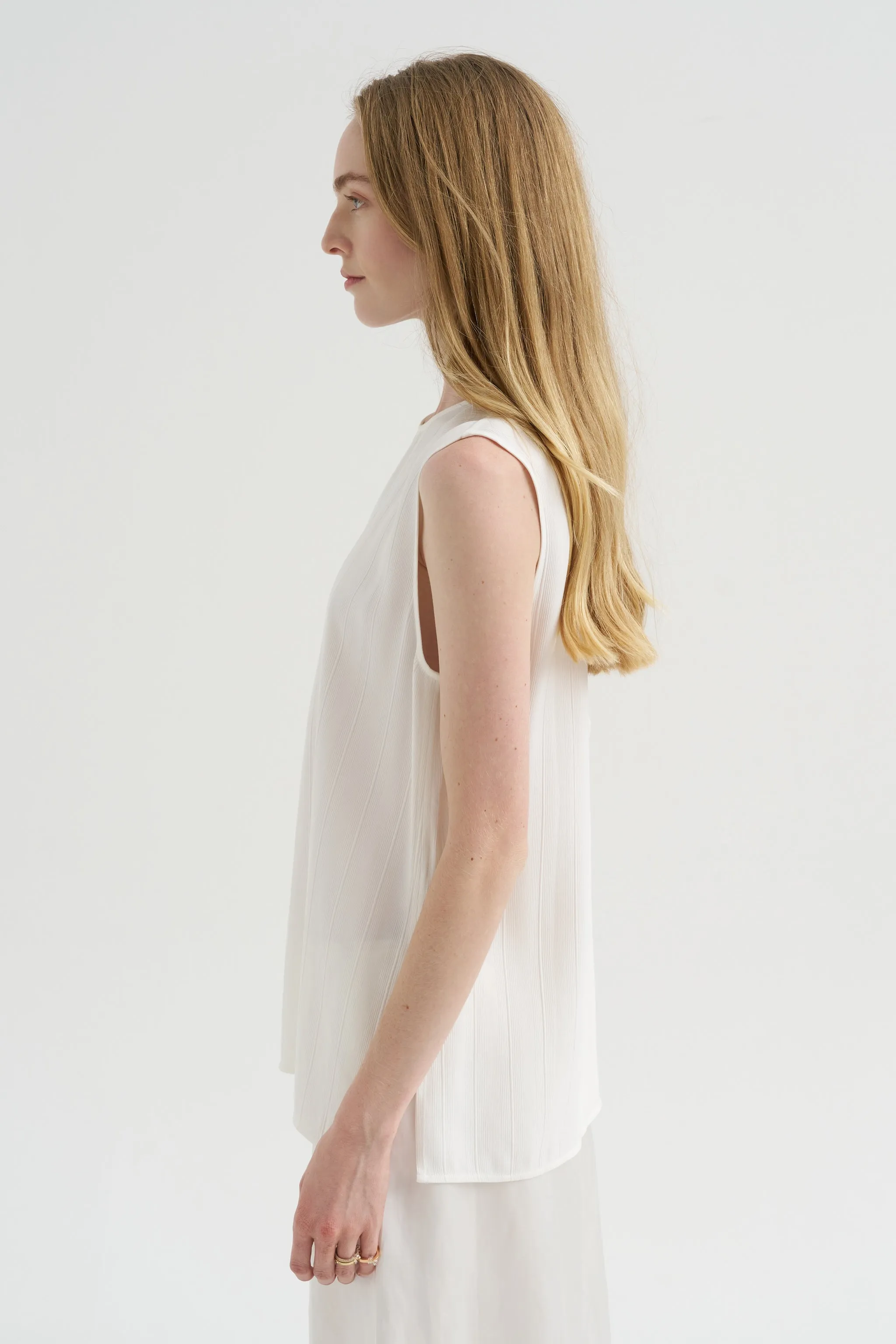 Woven Stripe Top, Meringue sold by Kick Pleat product image thumbnail 3