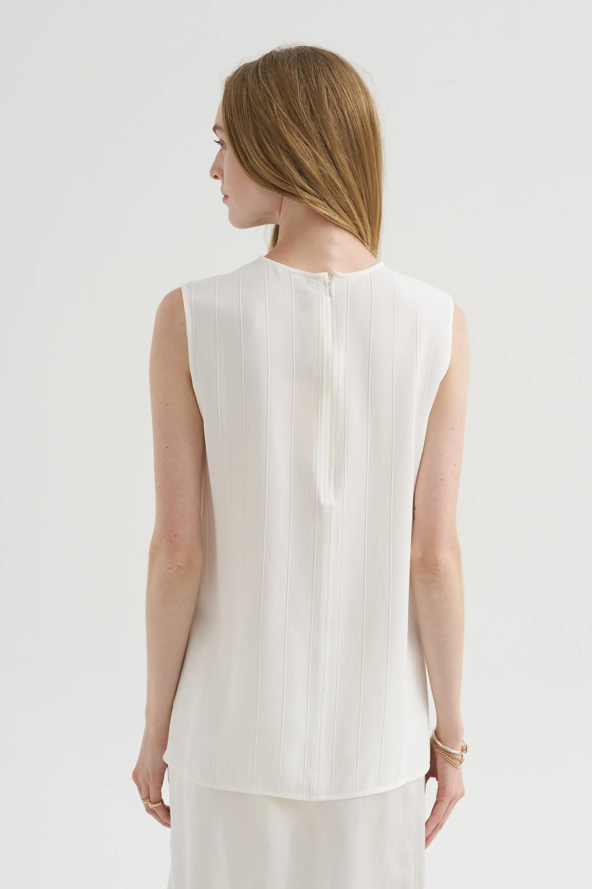 Woven Stripe Top, Meringue sold by Kick Pleat product image thumbnail 4