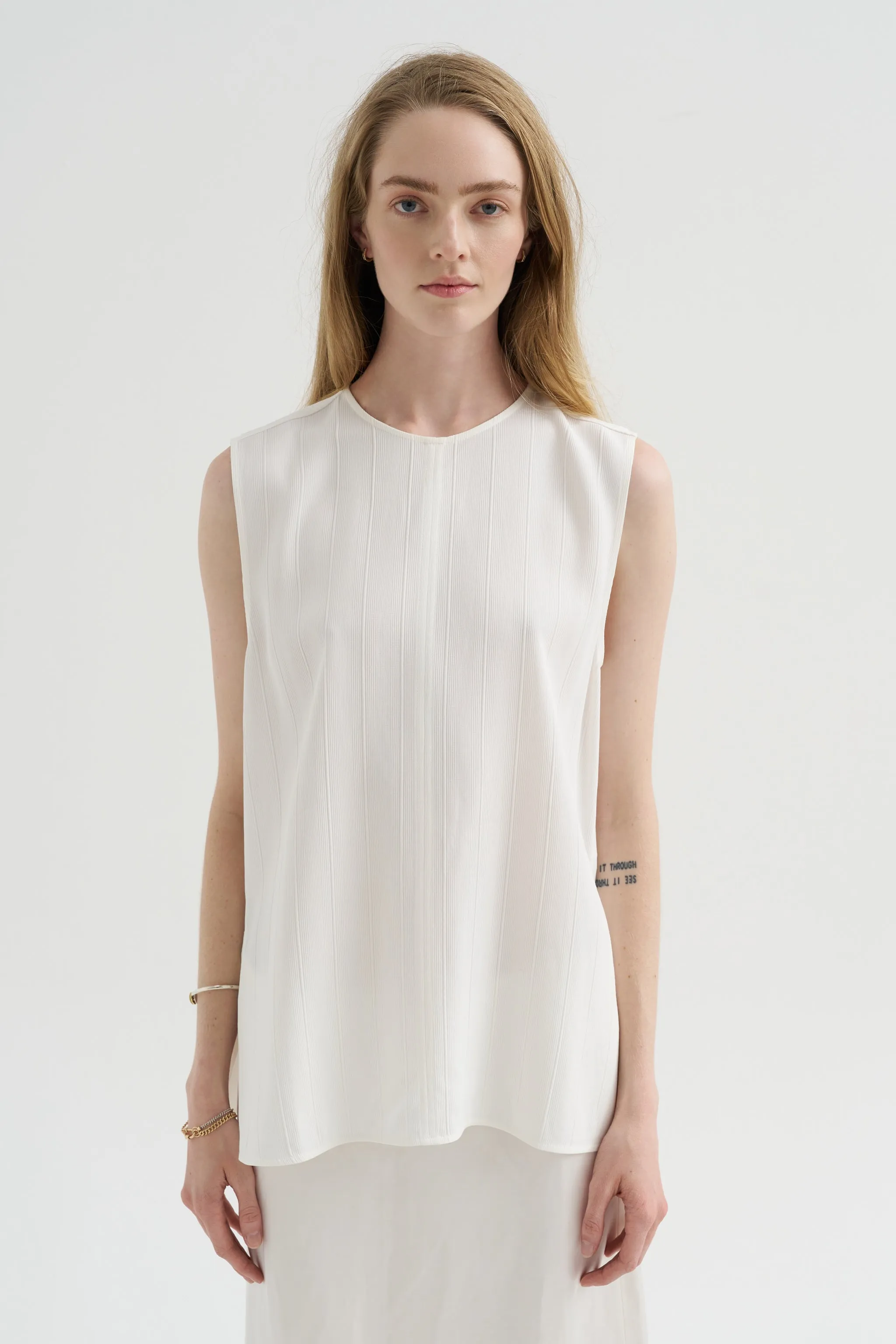 Woven Stripe Top, Meringue sold by Kick Pleat product image thumbnail 2
