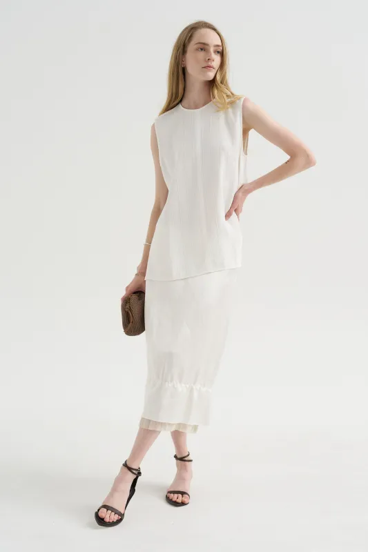 Woven Stripe Top, Meringue made by Toteme