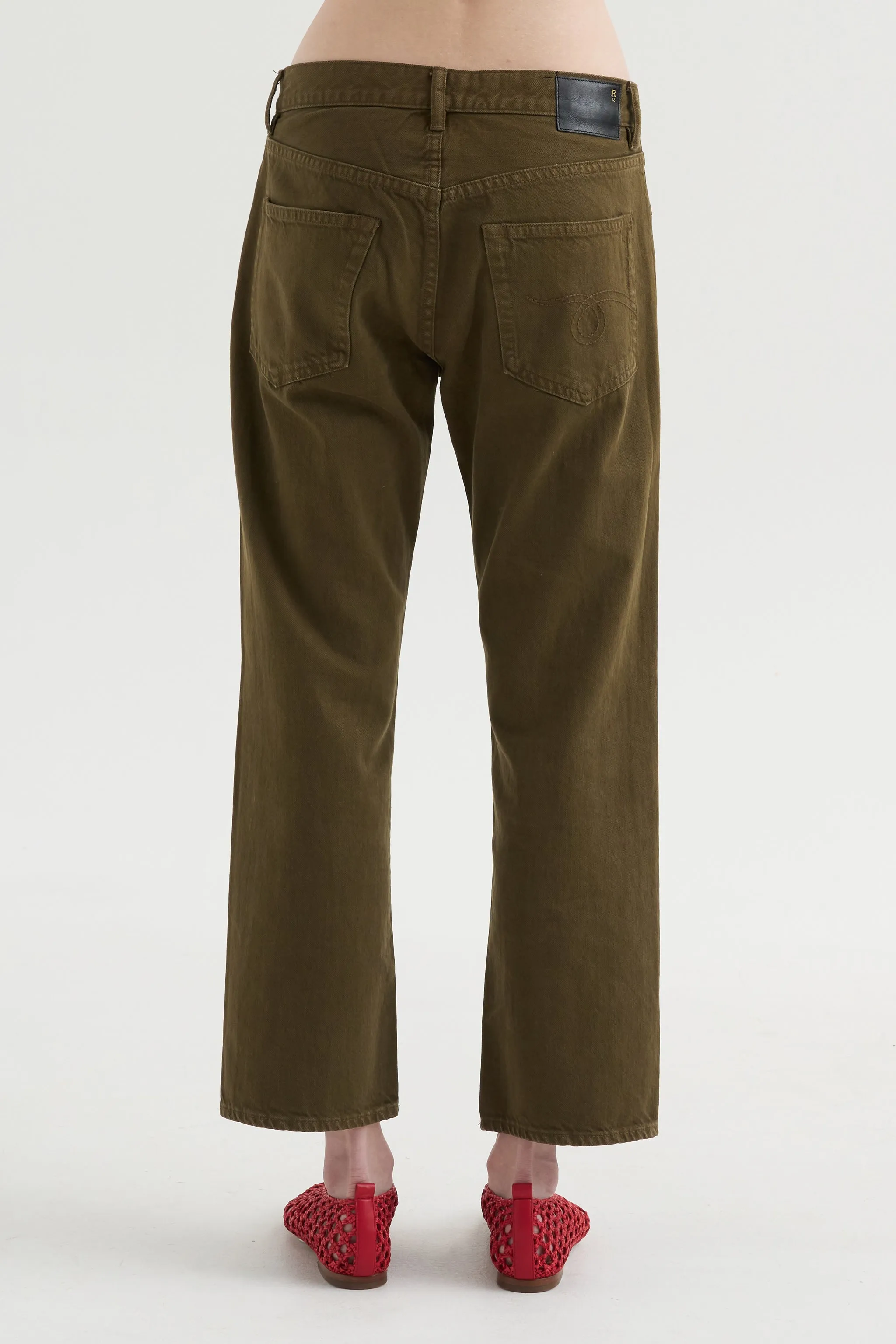 Kick Pleat Exclusive - Boyfriend Jean, Ash Olive Green sold by Kick Pleat product image thumbnail 4