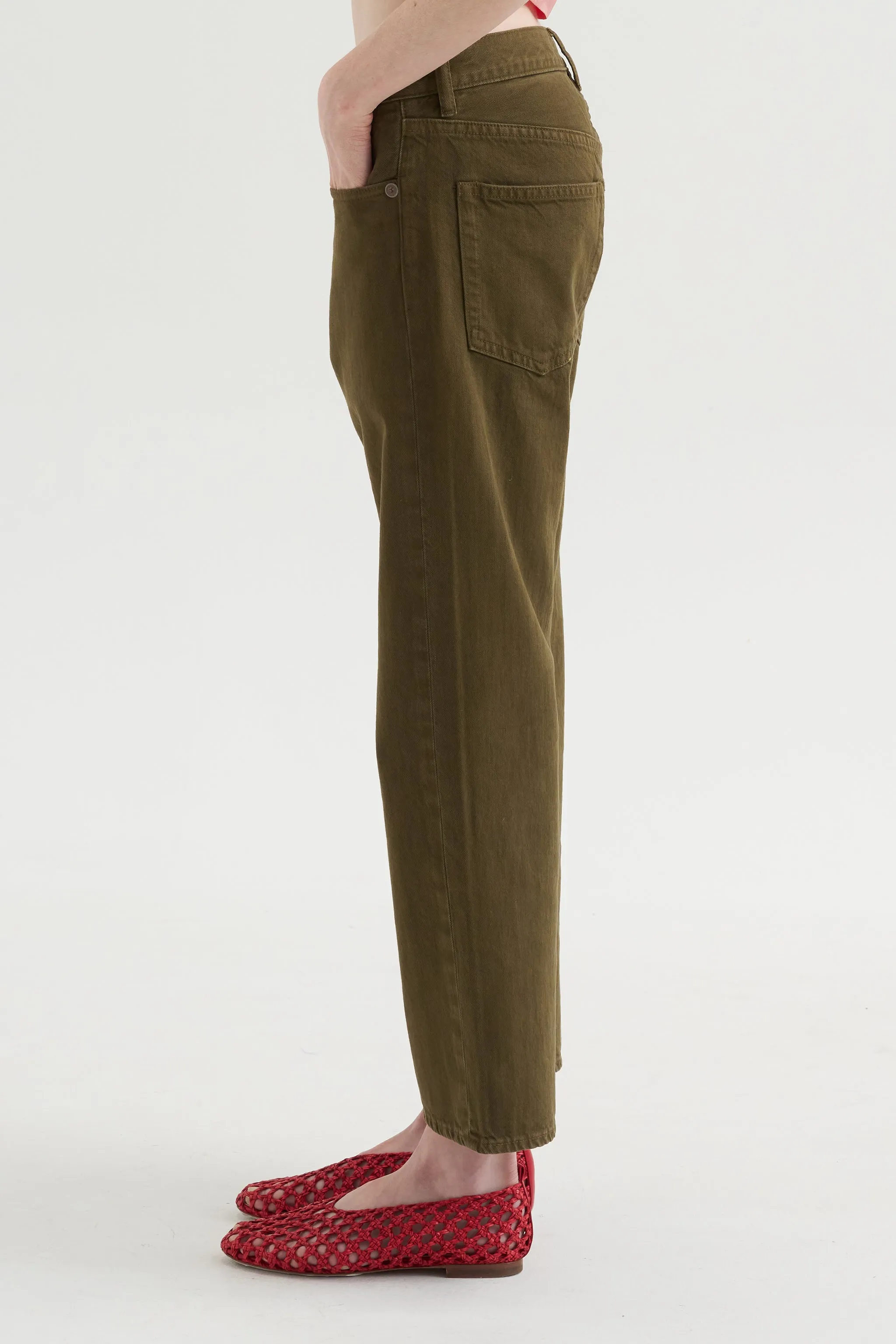 Kick Pleat Exclusive - Boyfriend Jean, Ash Olive Green sold by Kick Pleat product image thumbnail 3