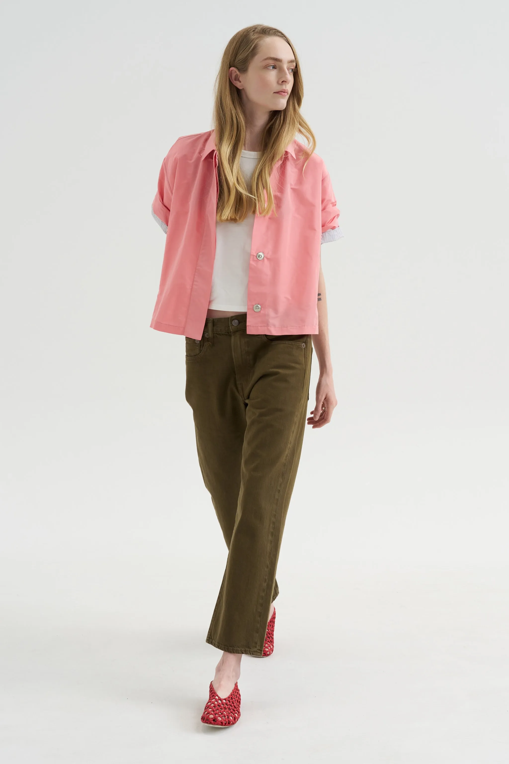 Kick Pleat Exclusive - Boyfriend Jean, Ash Olive Green sold by Kick Pleat product image thumbnail 5