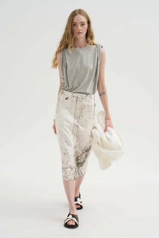 Sleeveless Tee, Grey Melange made by Dries Van Noten