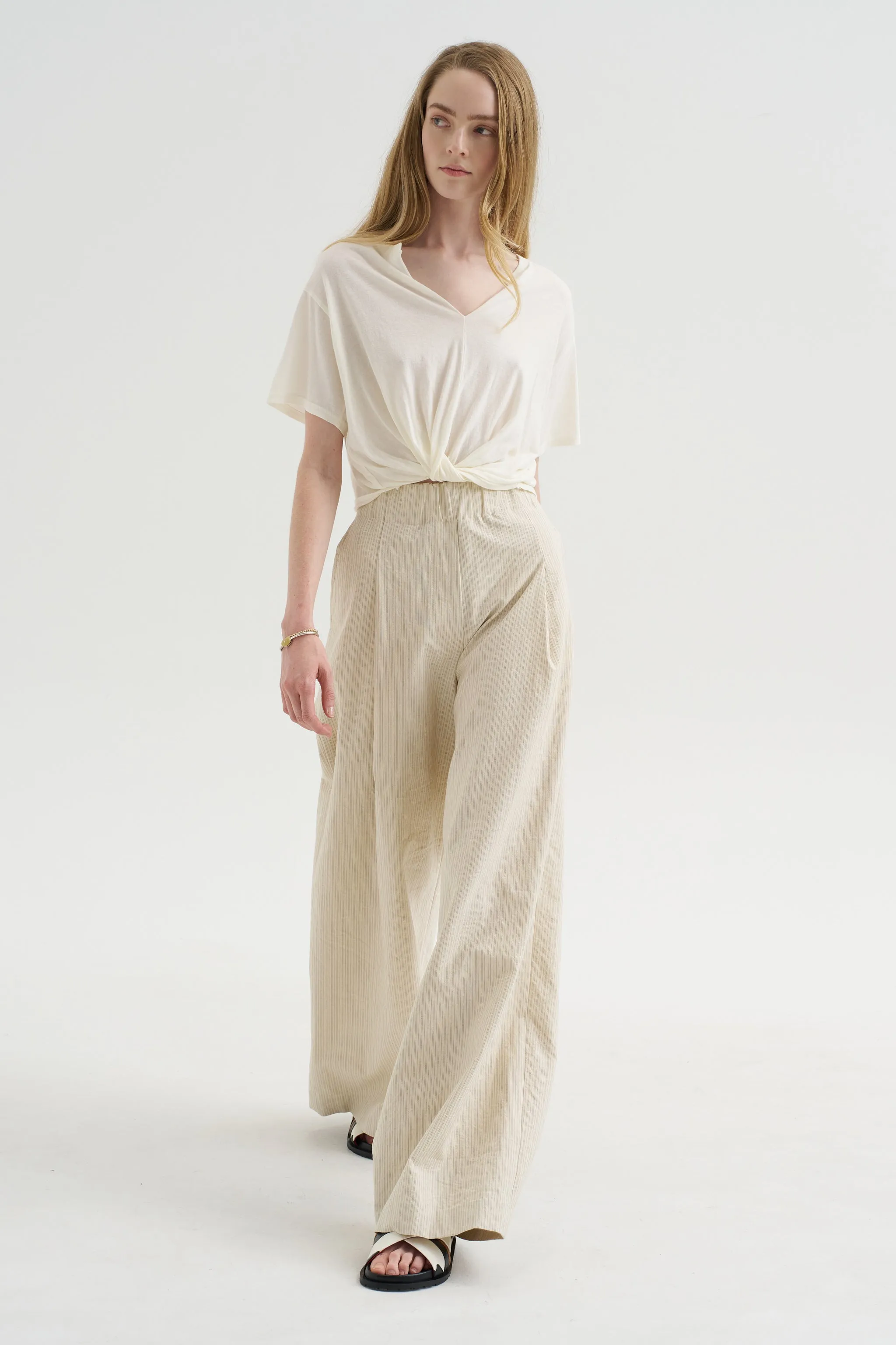 Twisted Front Tee, Ecru sold by Kick Pleat product image thumbnail 5