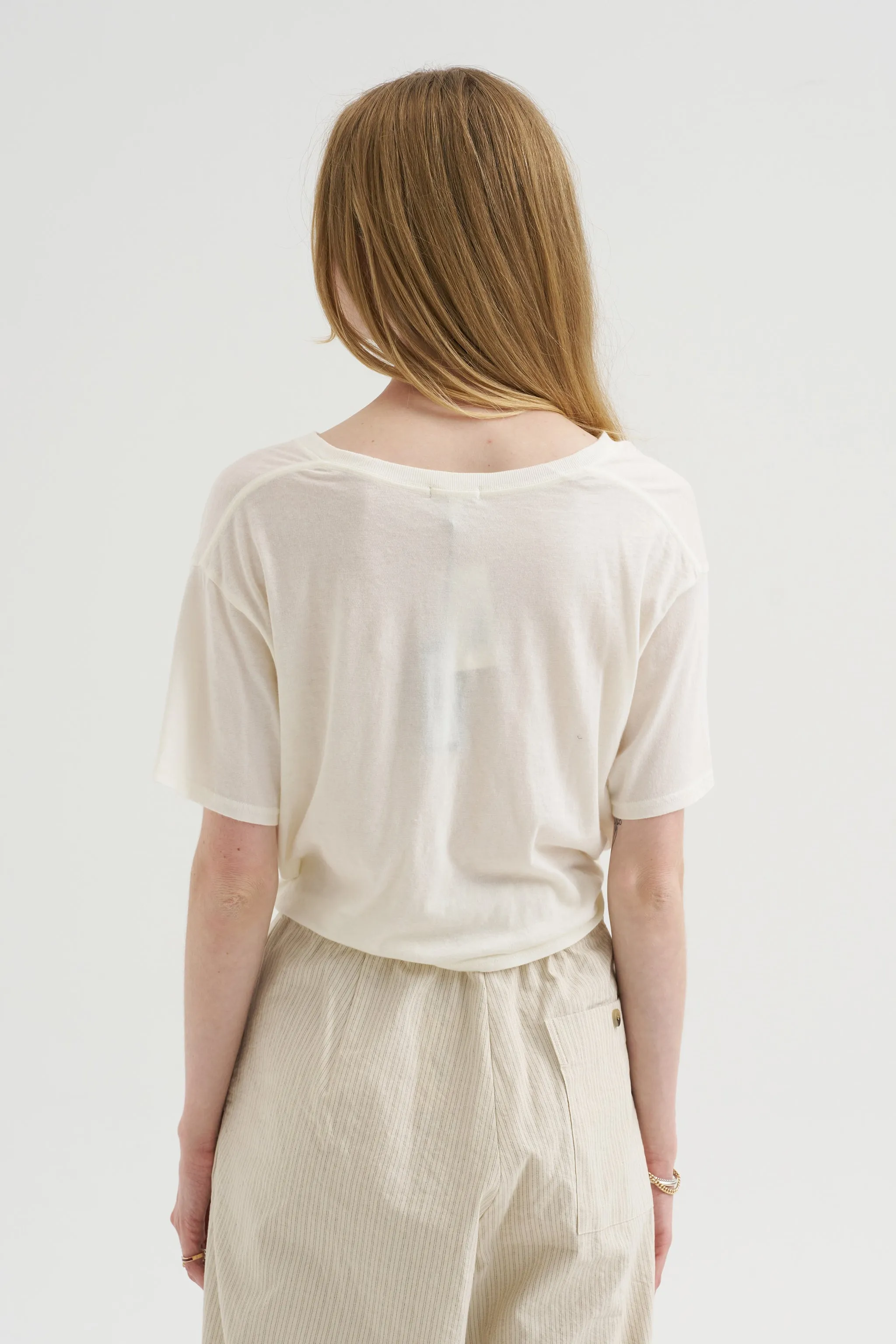Twisted Front Tee, Ecru sold by Kick Pleat product image thumbnail 4
