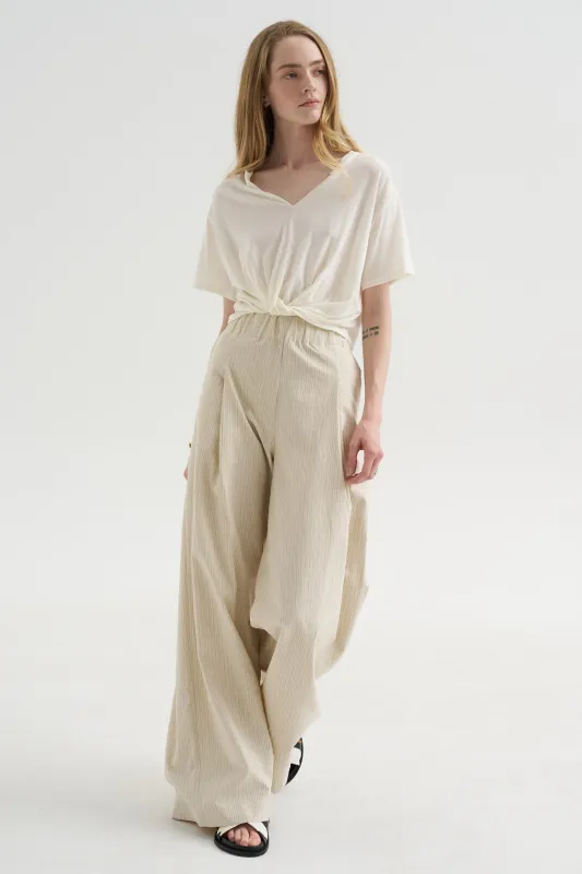 Twisted Front Tee, Ecru made by R13