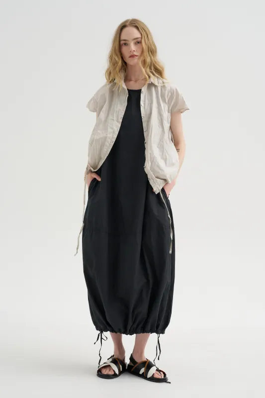 Sleeveless Balloon Dress, Black made by Album di Famiglia