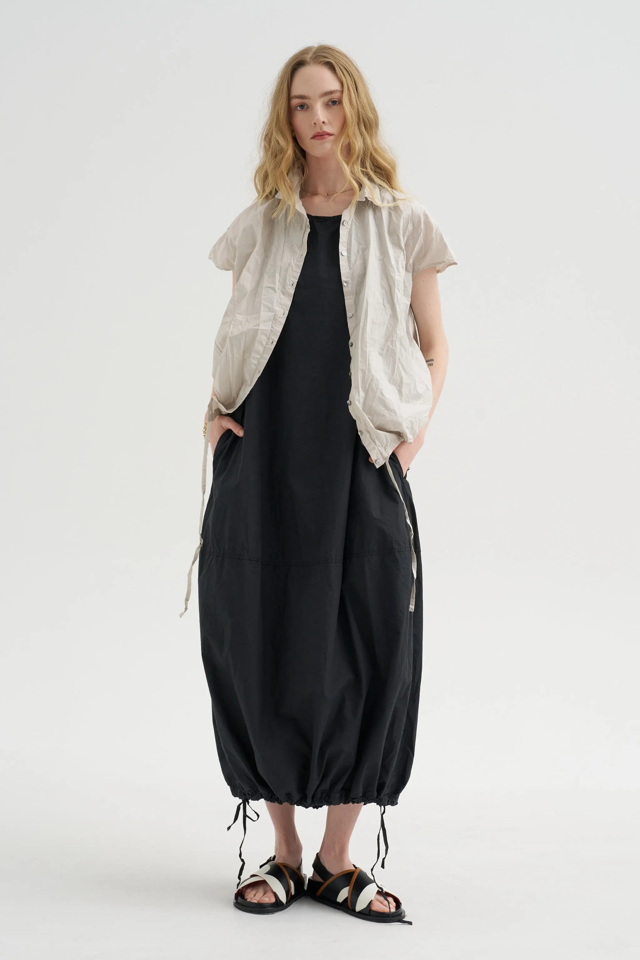 Sleeveless Balloon Dress, Black sold by Kick Pleat