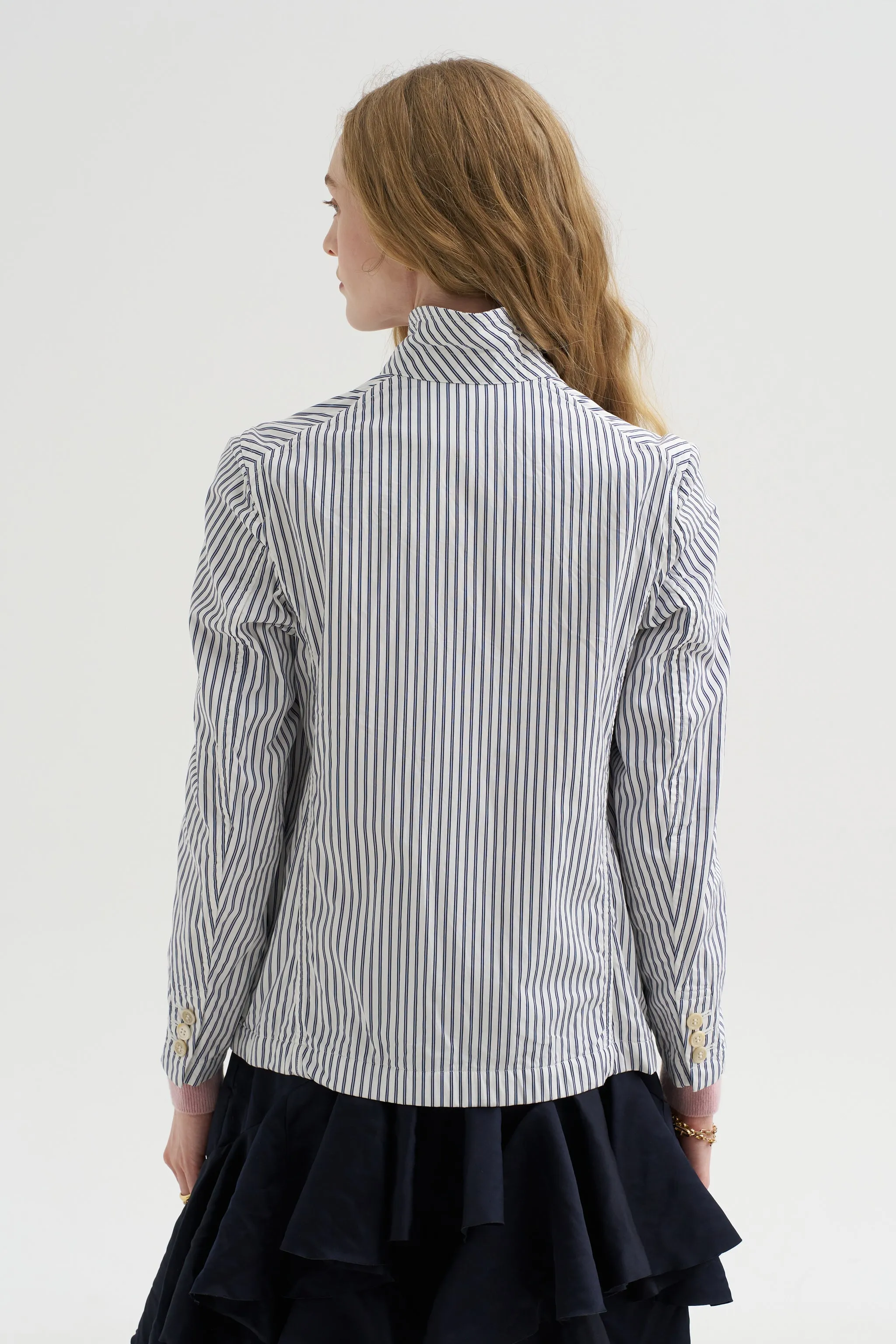 Stripe Blazer, White & Navy sold by Kick Pleat product image thumbnail 4