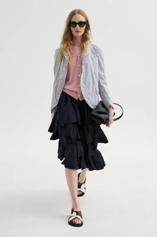 Stripe Blazer, White & Navy made by Comme des Garcons