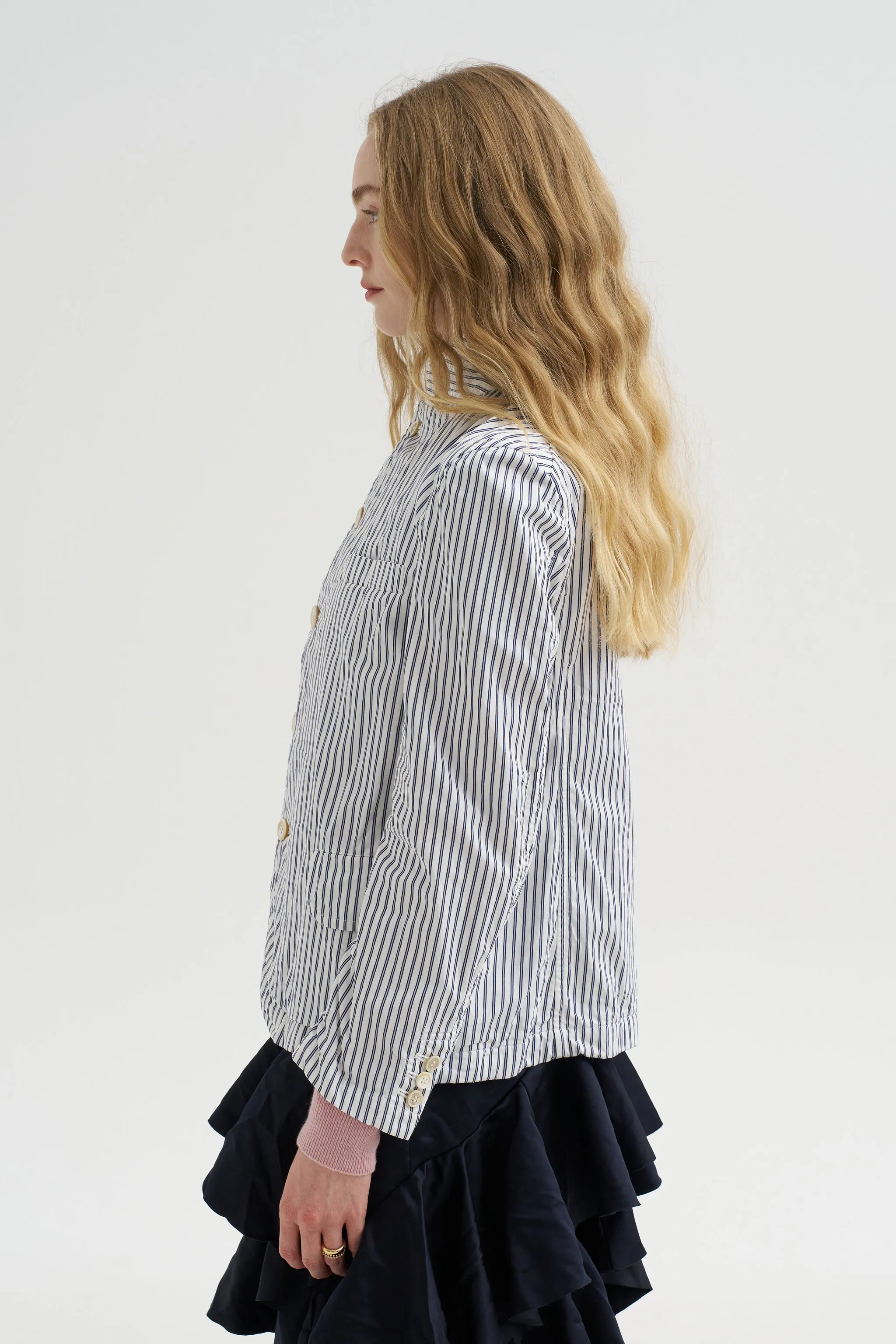 Stripe Blazer, White & Navy sold by Kick Pleat product image thumbnail 3