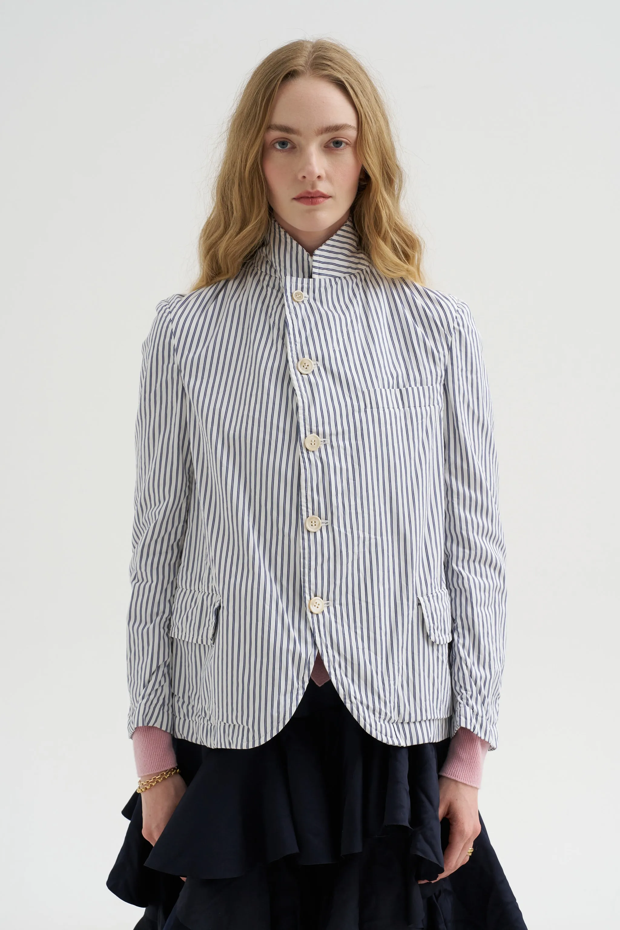 Stripe Blazer, White & Navy sold by Kick Pleat product image thumbnail 2